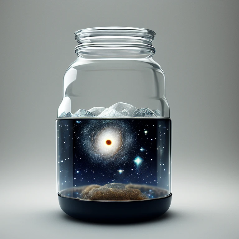 universe enclose in glass jar