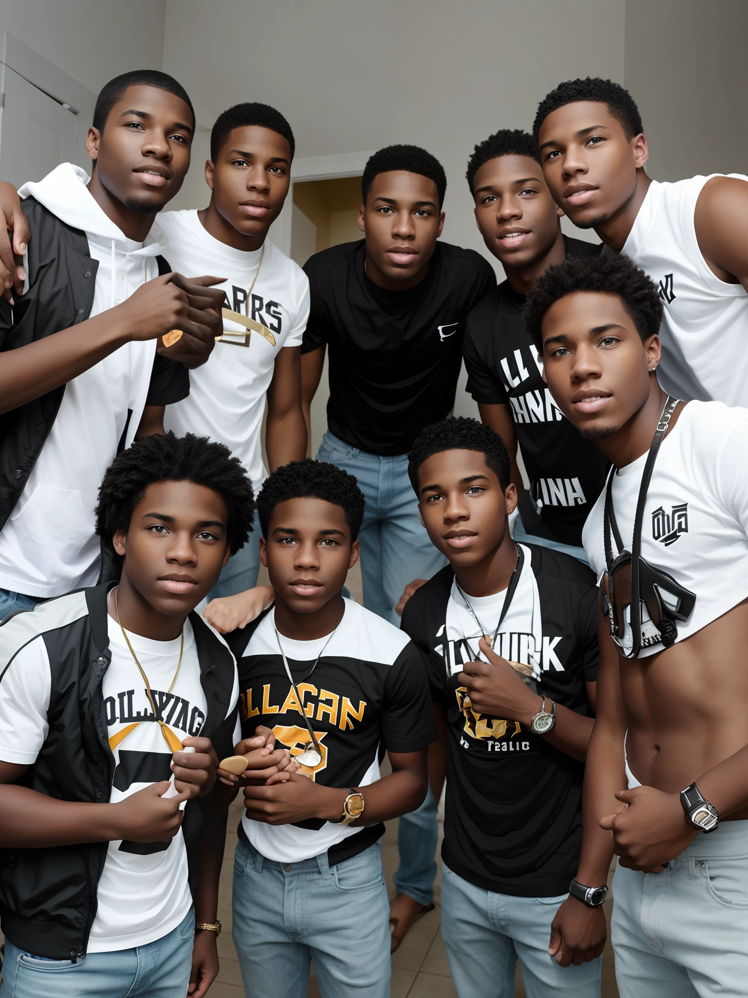 a group of black guys and a white