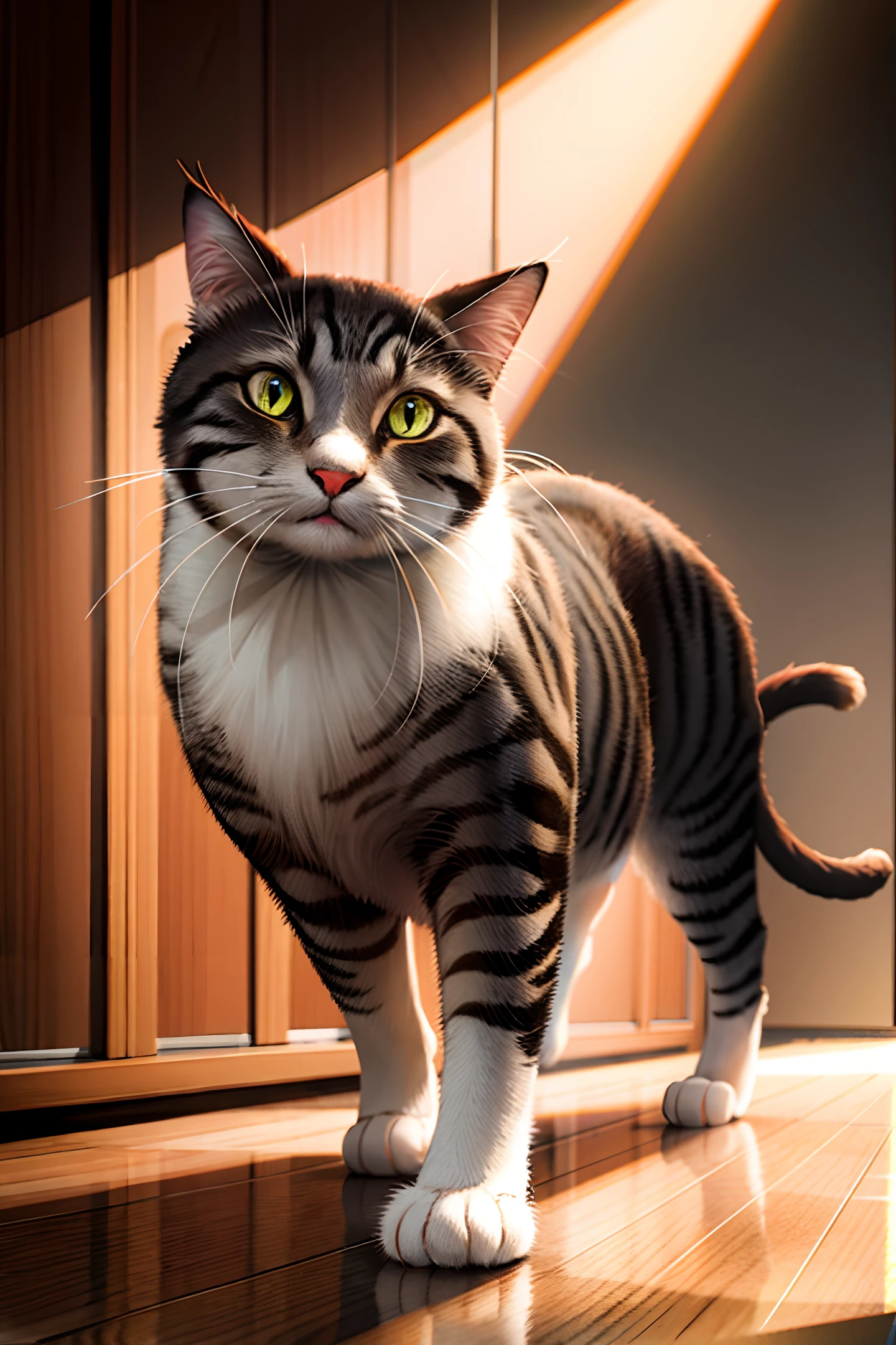 young, beautiful cat, masterpiece, best quality, high quality, high resolution, high quality texture, high quality shadow, high detail, cinematic light, side lighting, ray tracing, sharp focus, gundam,