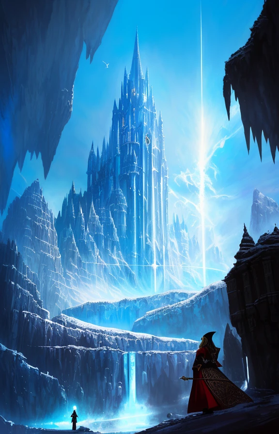 masterpiece, best quality, ((stunning fantasy action scene)), magical, inside ice cave, frozen path, ice walls, icycles, complimentary colors, wizard hat, perfect lighting, perfect composition, aesthetic, masterpiece, award winning, artstation, Diego Gisbert Llorens, artgerm, 8k, fantasy, masterpiece, best quality, colorful liquid oil paint, swirling paint, cinematic lighting, by karol bak, stunning landscape, ((painting, canvas, fine art)), detailed, (fantasy art), cool, ((digital art)), (digital illustration), 4k, trending on artstation, trending on cgsociety, cinematic, agfacolor, low coloration, Norman Rockwell, Franz Xaver Winterhalter, Jeremy Mann, Artgerm, Ilya Kuvshinov, Anges Cecile, Michael Garmash, highly detailed oil painting of a landscape, dramatic lighting, elegant, small details, intricate, hard brush, jama jurabaev, artstation, (fantasy priestess:1.3), (perspective:1.1), (from below:1.1), (erotic priestess robe:1.2), (religious emblem:1.1), (religious sigil:1.1), (|staff|scepter|tome|:1.1), (in the style of Dungeons & Dragons and Lord of the Rings:1.3), (powerful:1.3)+dvMech, cyborg, part robot part human, science experiment, portrait, 85mm, f1.8, laboratory background