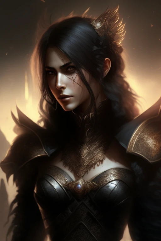 Lost ark, gorgeous female Shadow Hunter. Dark realistic art, high details