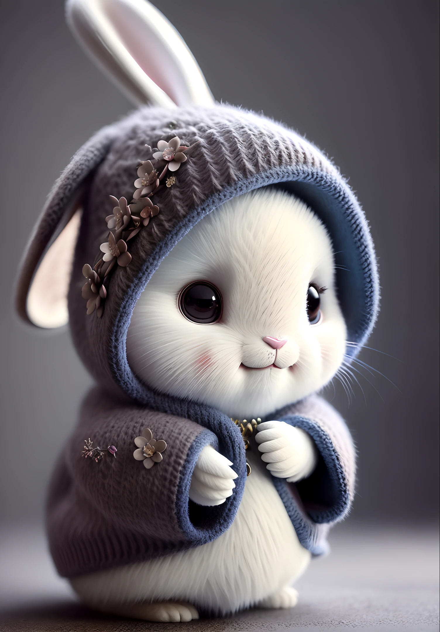 rabbit, blur, bunny, flower, nature, no_humans, depth of field, to8contrast style, DARK_Glam, wearing DRK_Glam, deep shadow, (dark: 1.4), (8k, RAW photo, best quality, masterpiece: 1.2)