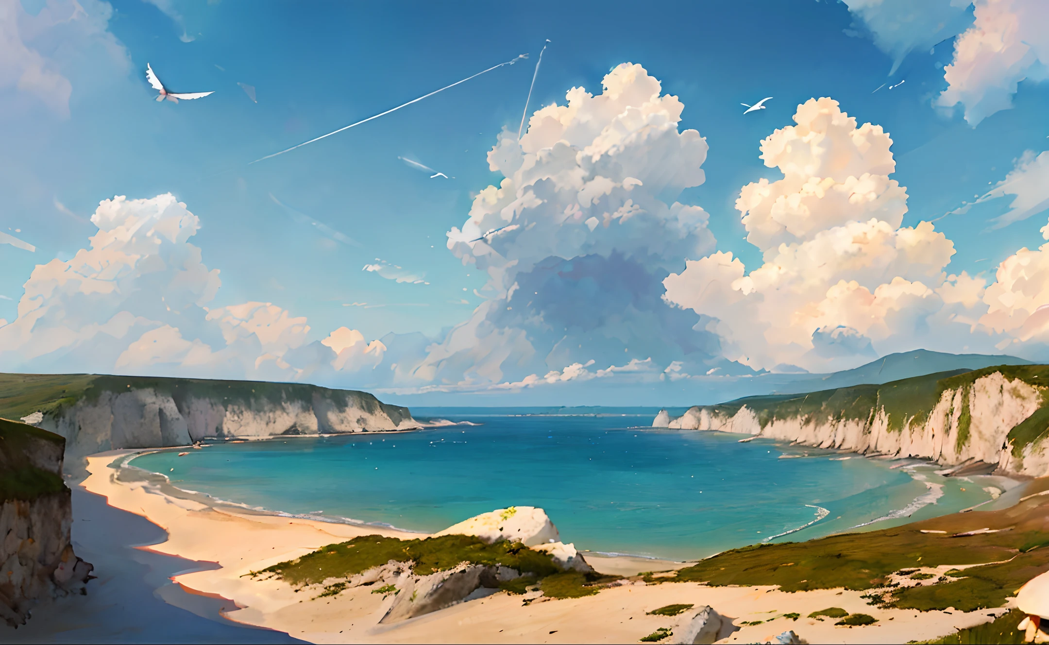 beach , Scenery , Sun , Sky , Tides , Art , Landscapes , Sand