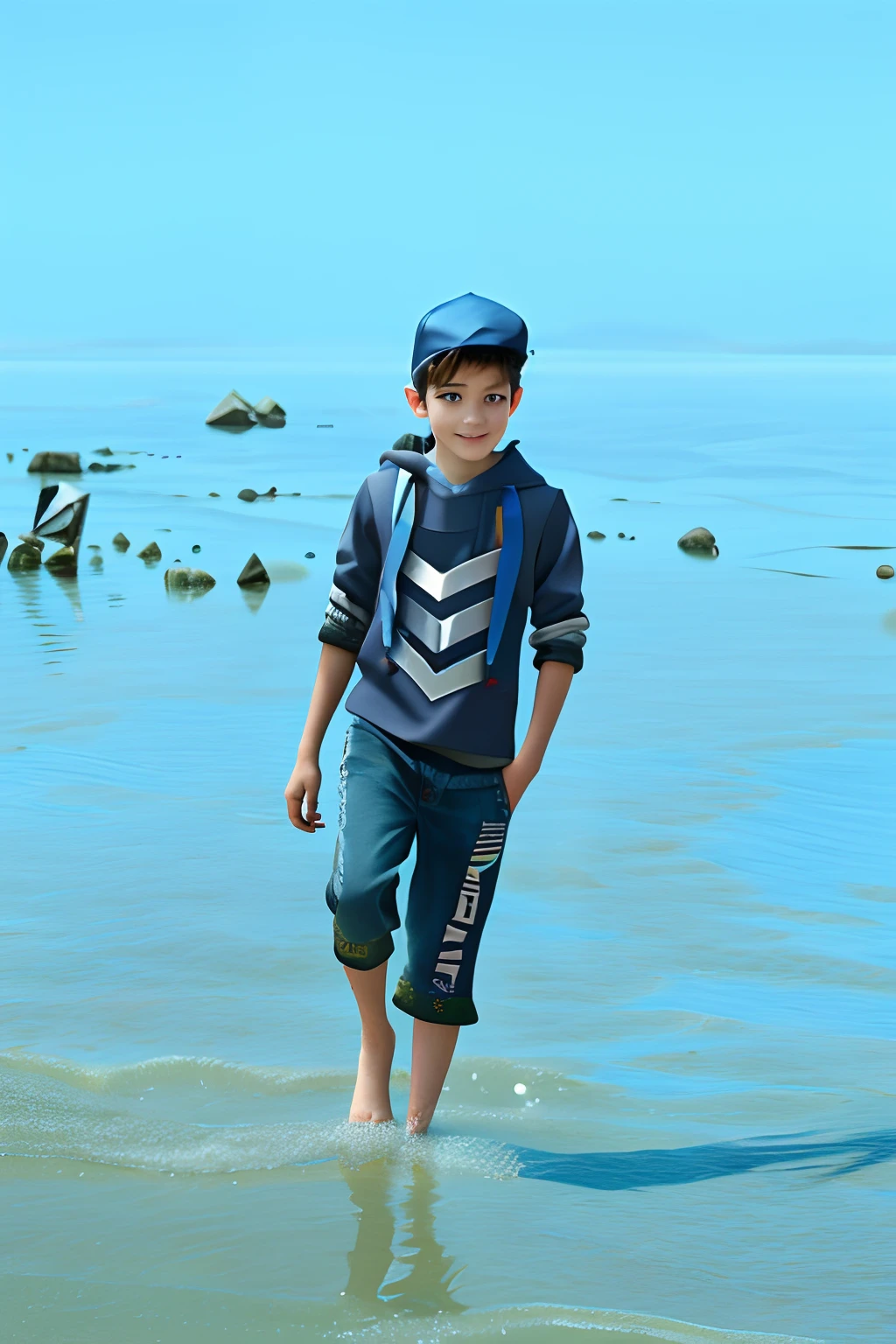 pixarstyle a waist-length portrait of a , smirk, cap, nature, natural skin texture, 4k textures, hdr, intricate, highly detailed, sharp focus, cinematic look, hyperdetailed