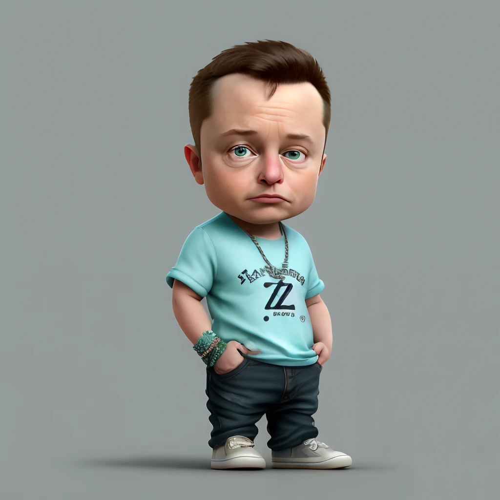 cbzbb, elon musk,charachter,cute, little, beautiful, Devian Art, Trending Artstation, Digital Art, Detailed, Cute, Realistic, Humanoid, Character, Tiny,Cinematic Sho,Cinematic Lights,Elon Musk, выглядит счастливым