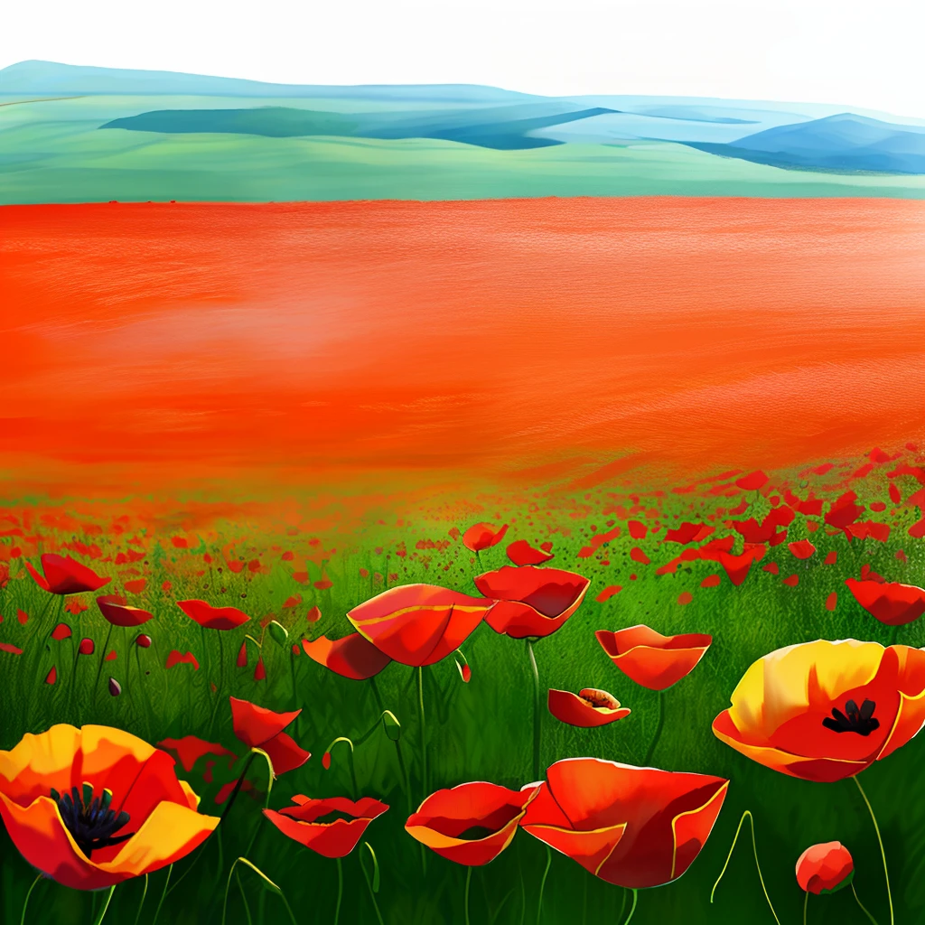 a vast poppy field