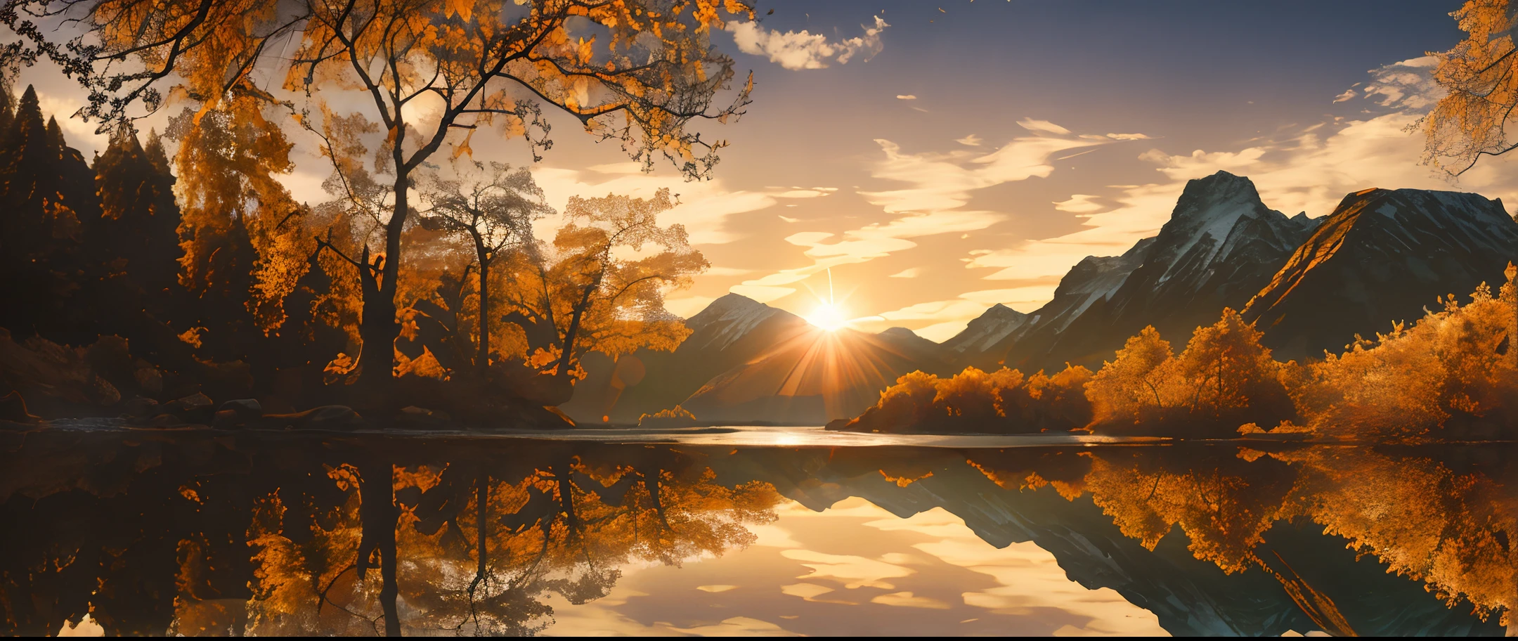 the sun shines in a crystal glass against the background of the sea and mountains