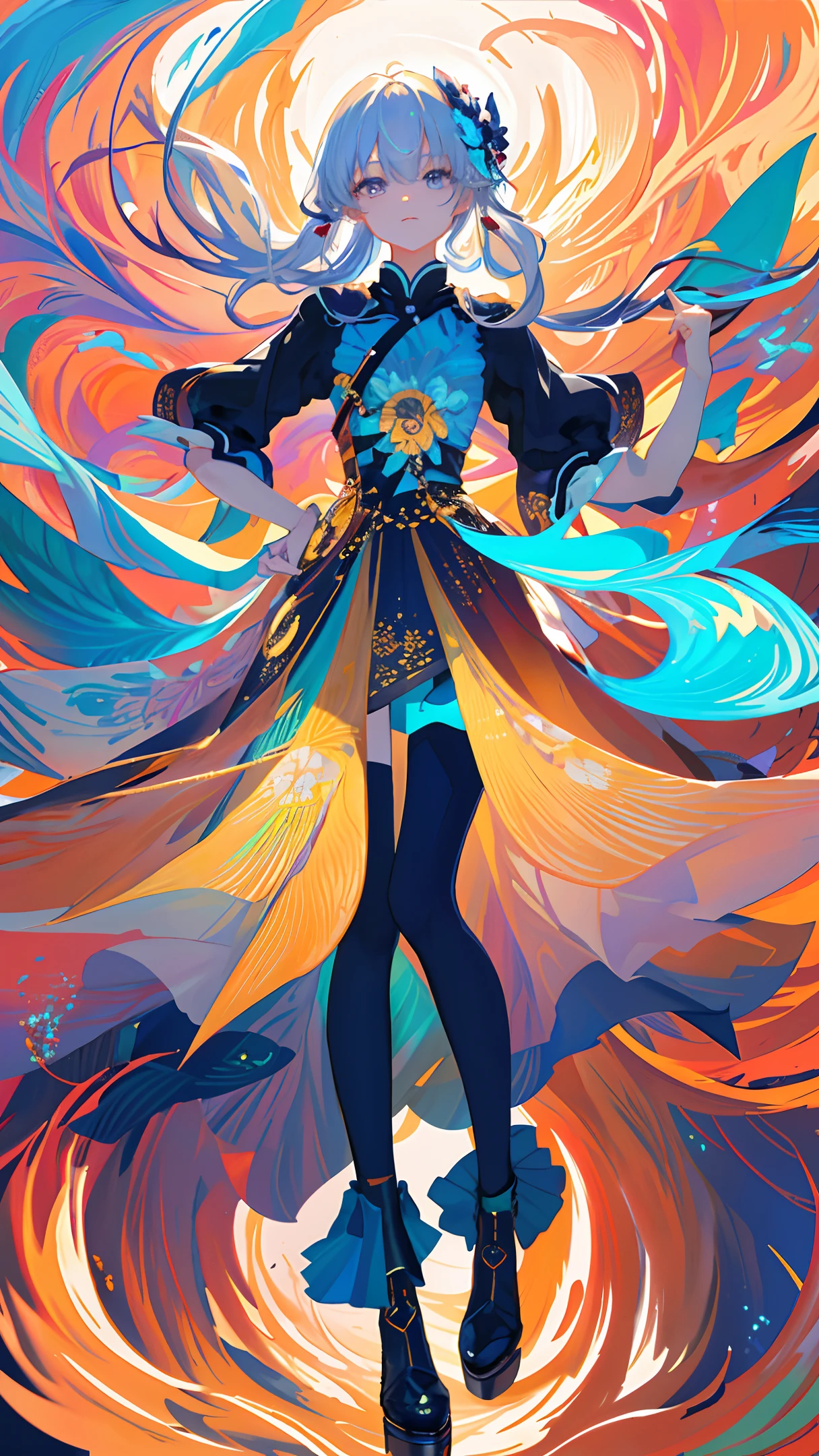 (masterpiece), (best quality), (ultra detailed),(乱发),(illustration), (1girl), (Fashionable clothing), standing,Fashion model, looking at viewer, (interview), (simple background), beautiful detailed eyes,精致美颜,Floating,(高饱和度),(colorful splashs),colorful bubble,(shining),focus on face,