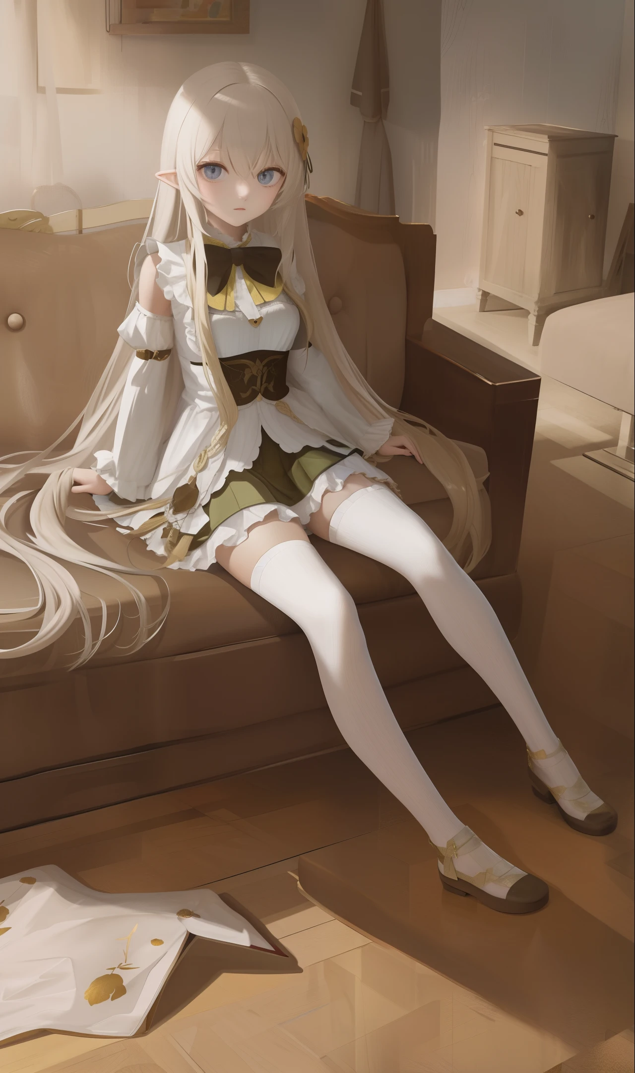 masterpiece, exquisite, small breasts, semi-shaded, long hair,