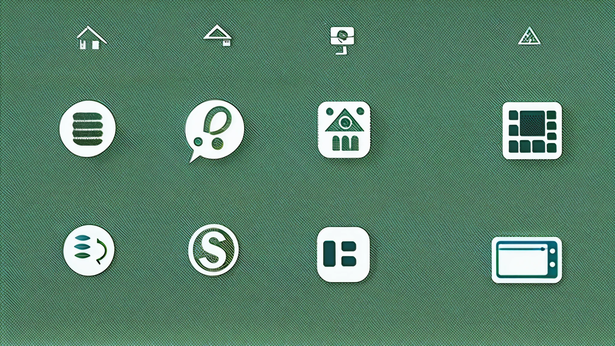 Four transparent and simple icons for technological smart property operation backgrounds 