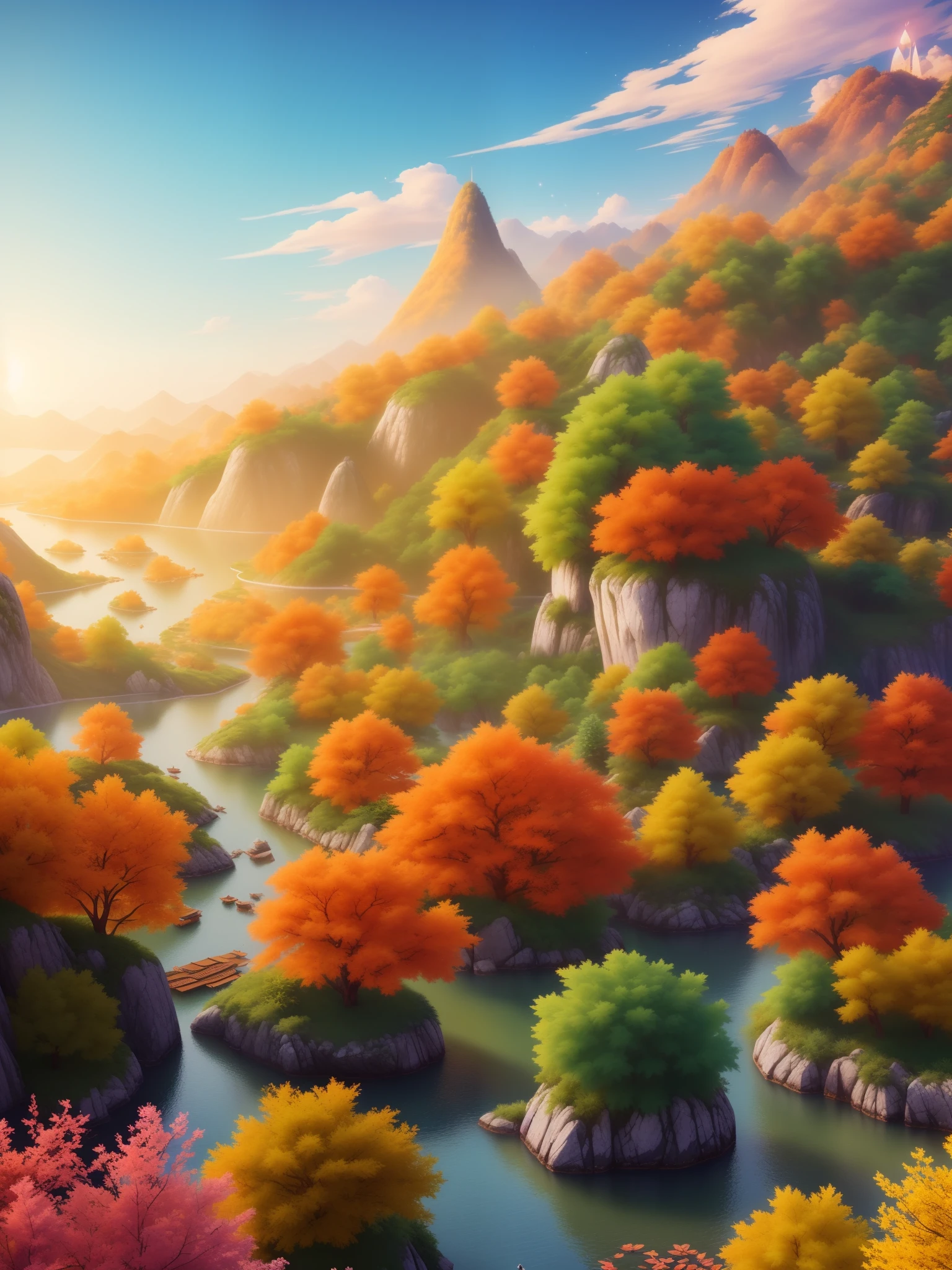 Extremely detailed CG unity 8k wallpaper with best illumination and shadow, featuring a beautiful floating scene of "Lingzhi" and other Chinese medicine herbs, with dynamic angles and lovely details.