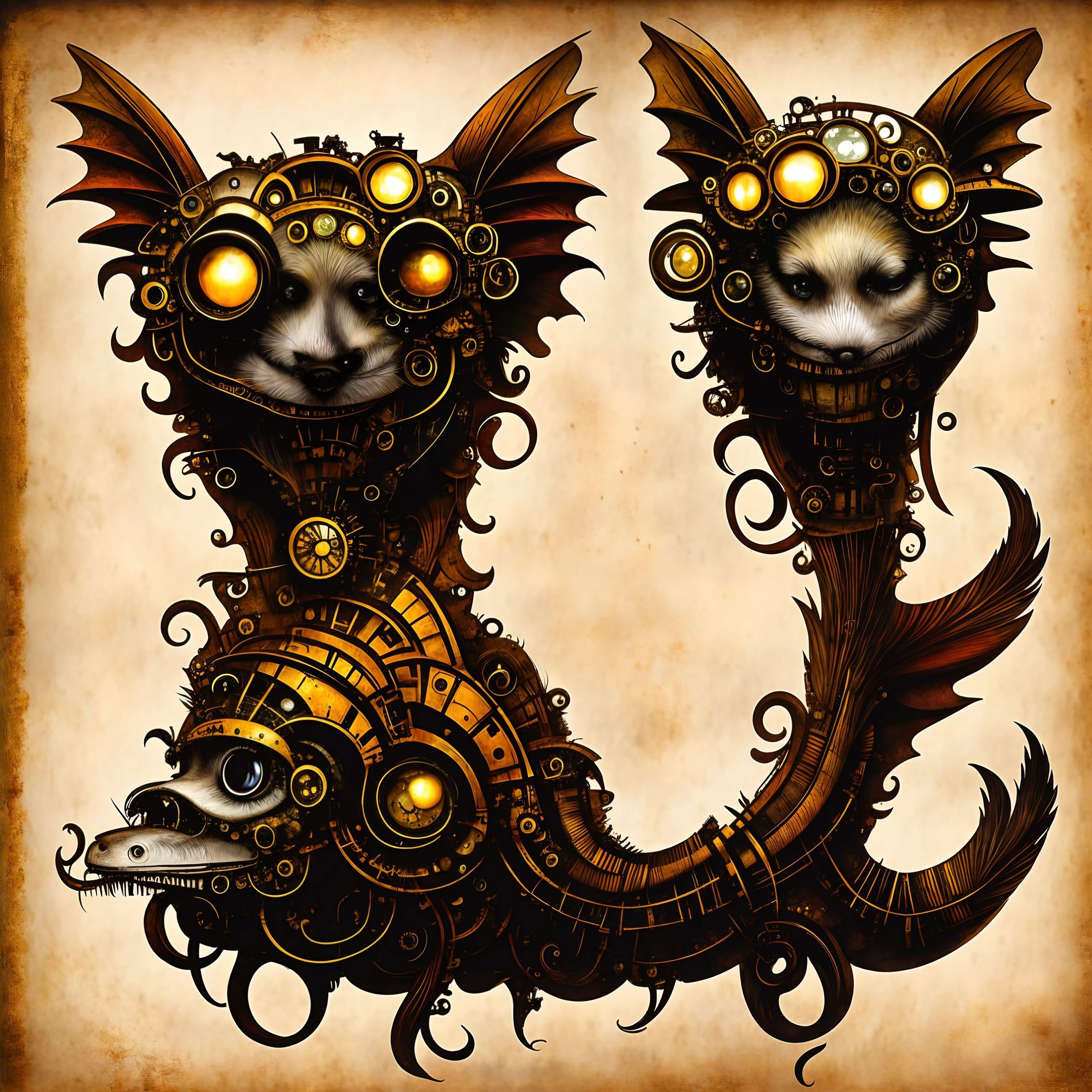 Model hash: 199c5093f6, (steampunkai)++, cute dragon cub, steampunk, big ears
Steps: 28, Sampler: Euler a, CFG scale: 7, Seed: 618231177, Face restoration: None, Size: 640x640, Model hash: 199c4093f6, Model: steampunkai_steampunkV10, GFPGAN visibility: 0.494