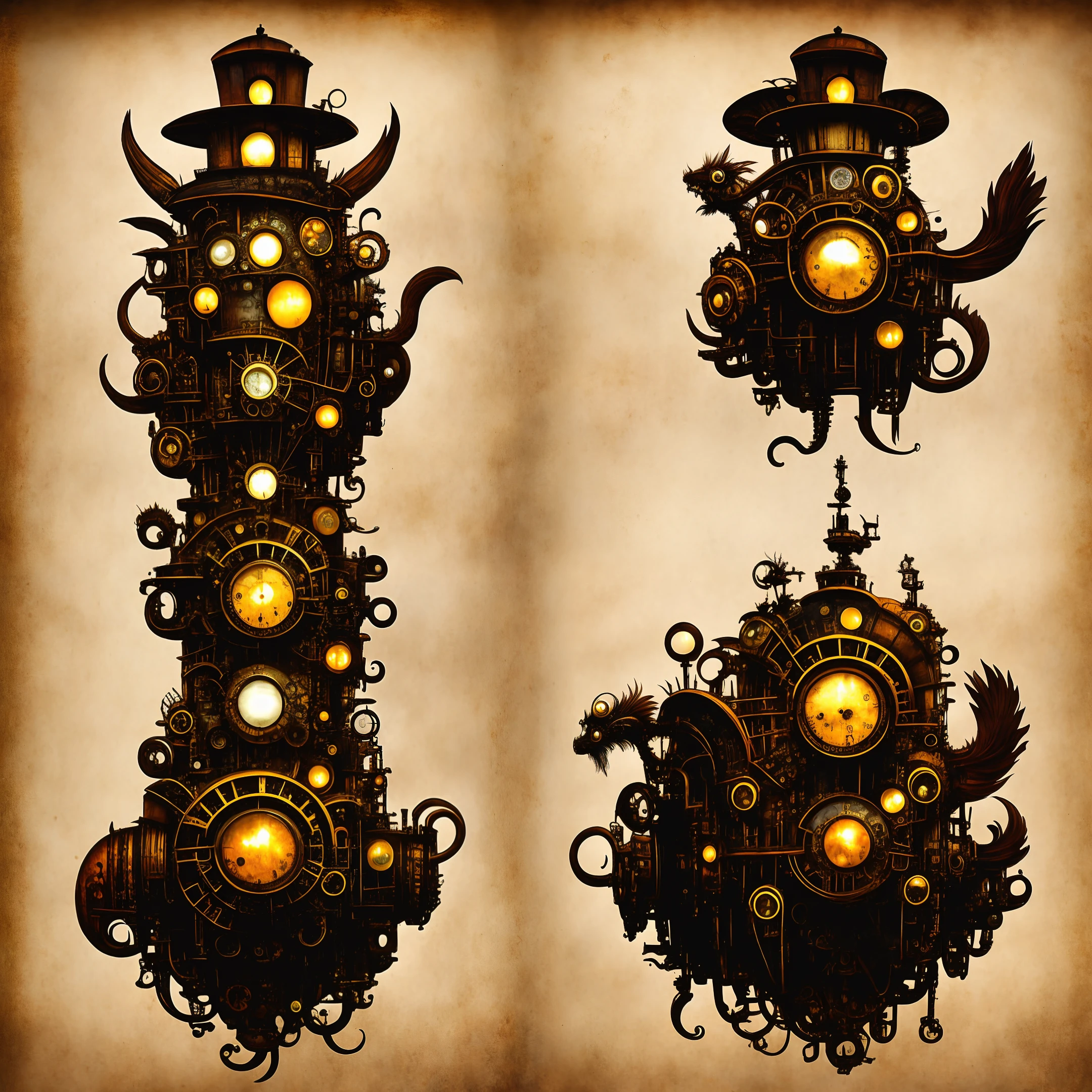 Model hash: 199c5093f6, (steampunkai)++, cute dragon cub, steampunk, big ears
Steps: 28, Sampler: Euler a, CFG scale: 7, Seed: 618231177, Face restoration: None, Size: 640x640, Model hash: 199c4093f6, Model: steampunkai_steampunkV10, GFPGAN visibility: 0.494
