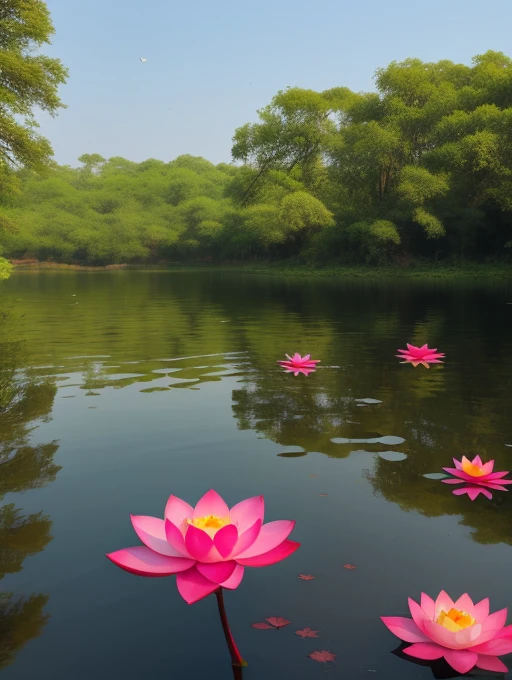 After all, in the middle of June, the scenery of West Lake is not the same as at 4 o'clock. The lotus leaves are infinitely blue, and the lotus flowers are different red in the sun