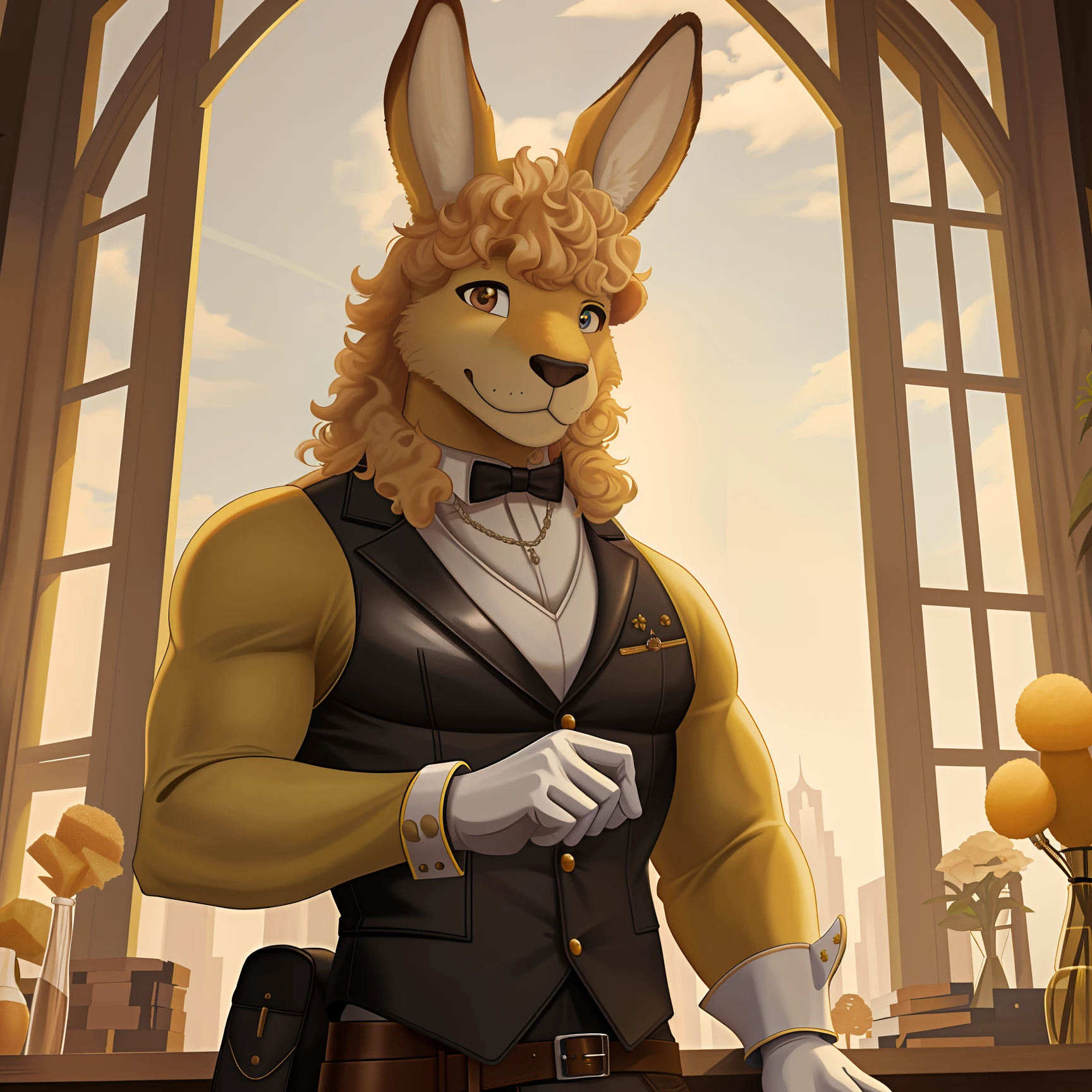 Obra maestra, mejor calidad, conejo, macho, detailled_sponge_leather, uploaded_to_e621, antro, furry_male, Masterpiece, best_quality, solo, (Antro), kemono art style, sfw