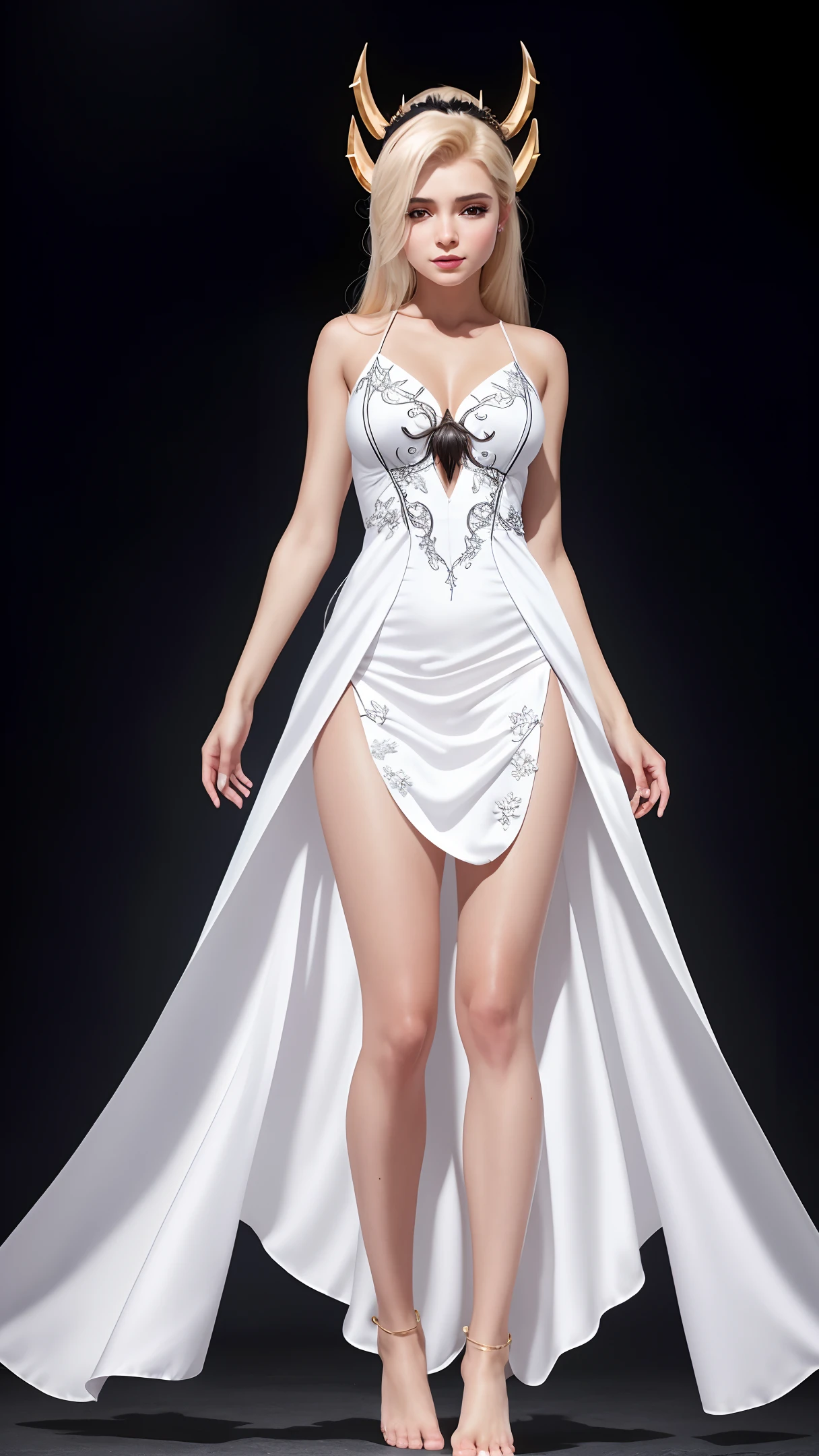 The highest quality in the magical world, full body detail, golden ratio, standing barefoot, Warcraft spider (white pattern, black and white pattern), ripped silk nightdress, smooth abdomen, crafty hair, super realistic, clear details, (full body), 8k, (original), CG, obsession, darkness, evil, fracture, masterpiece, original photo, original photo, w, dirty (0.8), (super detail), summer focus, 8k, color, shing battle, gel shing gel Battle, Shingel Battle