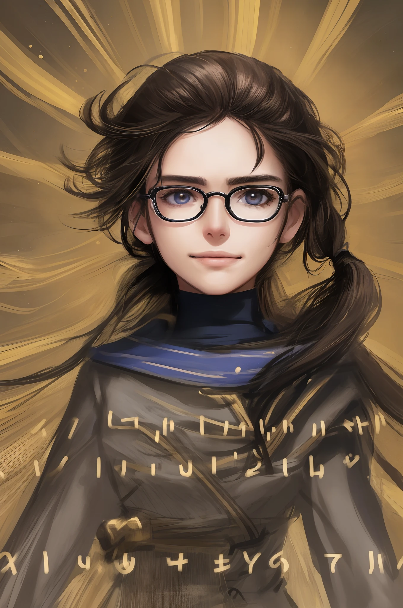 Photorealistic, (hyperrealism: 1.2), space_style, starry sky, strry light, night, colorful, clouds, stars\ (sky), sun, 1woman, intricate details, smirk, ancient Rome, open robes, 1girl, beautiful detailed glasses, super detailed, super detailed face, super detailed, super detailed, super detailed, facial hair, long hair with side ponytails, super detailed hair, simple background, low resolution, bad anatomy, bad hands, text, errors, fewer fingers, extra numbers, fewer numbers cropping, worst quality, low Quality, normal quality