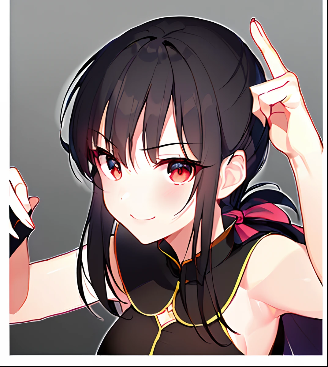 ((Dragon Ball character)), realistic painting style, best quality, ultra-high resolution, extremely detailed, high-quality, glowing skin, long black hair, heroic face, determined eyes, confident smile, cheongsam dress:0.9.武术少女,眼睛向右看,