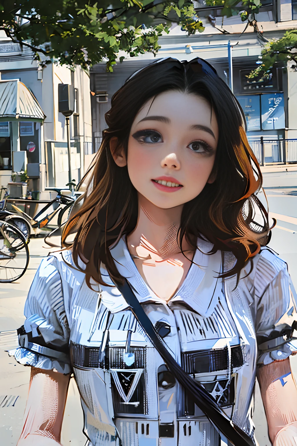 beautiful, masterpiece, best quality, ((beautiful eyes)),((delicate face)), hiqkgbody, animation, 1girl, Sam Yang,
Portrait shooting, looking at the audience, intricate details, smiling,
((Strong contrast between light and dark)),
(5 fingers, fine handshape, 1.5),