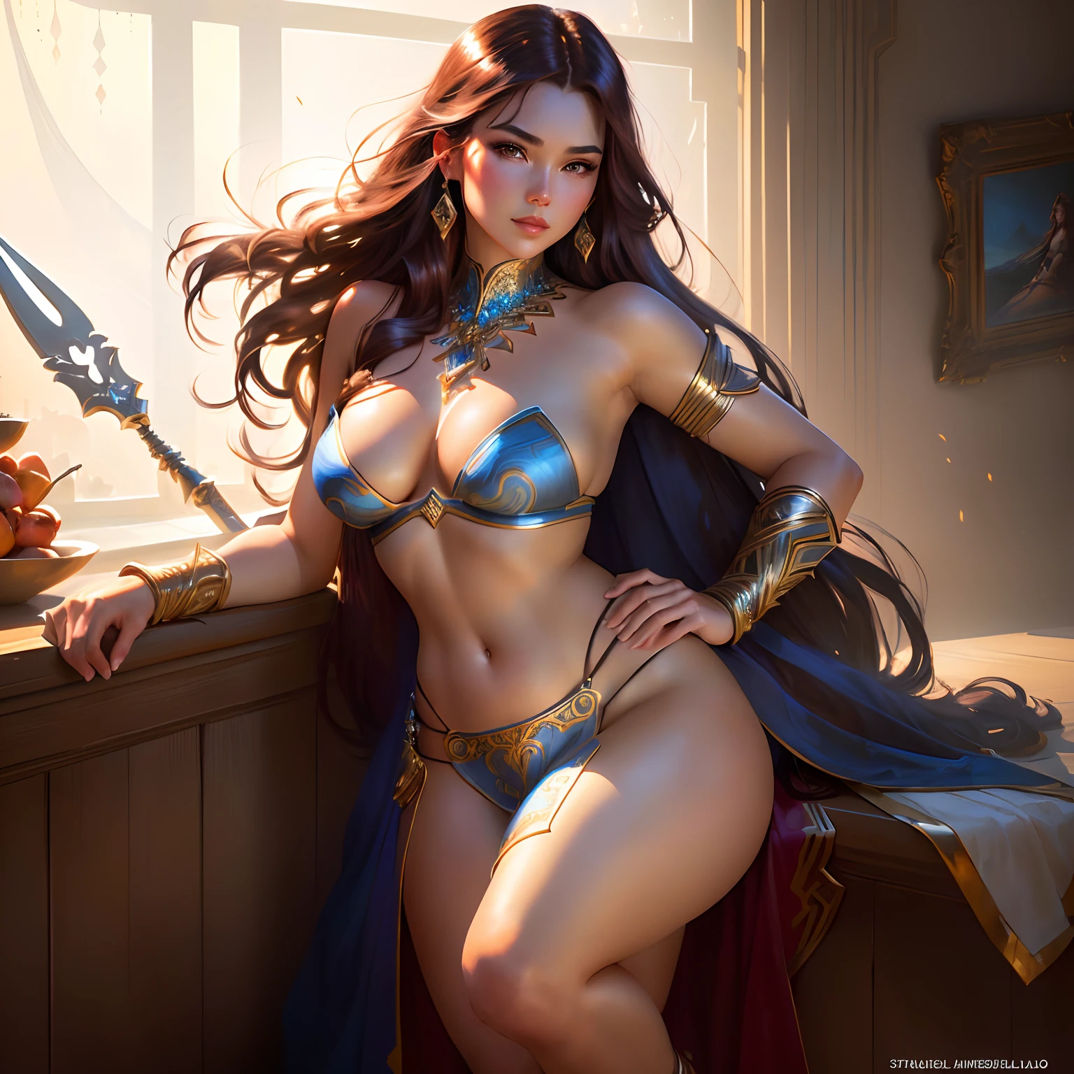 A masterpiece ultrarealistic ultra detailed full body portrait of a very beautiful Barbarian girl, massurrealism. medium shot, intricate, elegant, sexy, revealing, by stanley artgerm lau, wlop, rossdraws, james jean, andrei riabovitchev, marc simonetti, light by julie bell, ismail inceoglu, porcelain skin. global illumination.