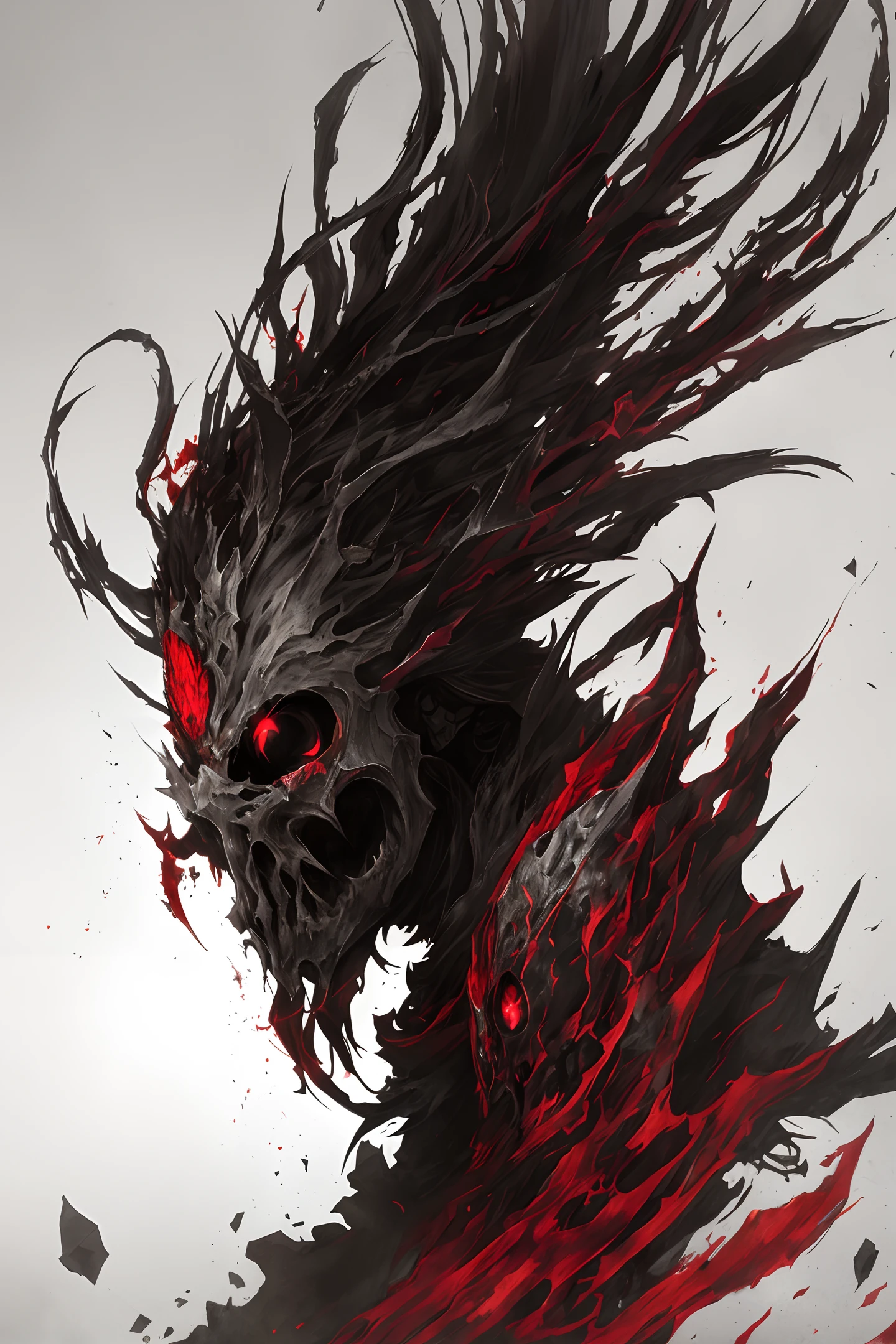 (ashenhard style:1.4), 杰作, best quality, high quality, (a dark less shape creature with a dark red glow and red eyes and surrounded by darkness:1.2), (in profile), (darkness:1.2), abstraction, abyssopelagic , 获奖摄影, 景深, HDR, 非常详细, artstation 上的趋势, CGsociety 上的趋势, 错综复杂, 高细节,