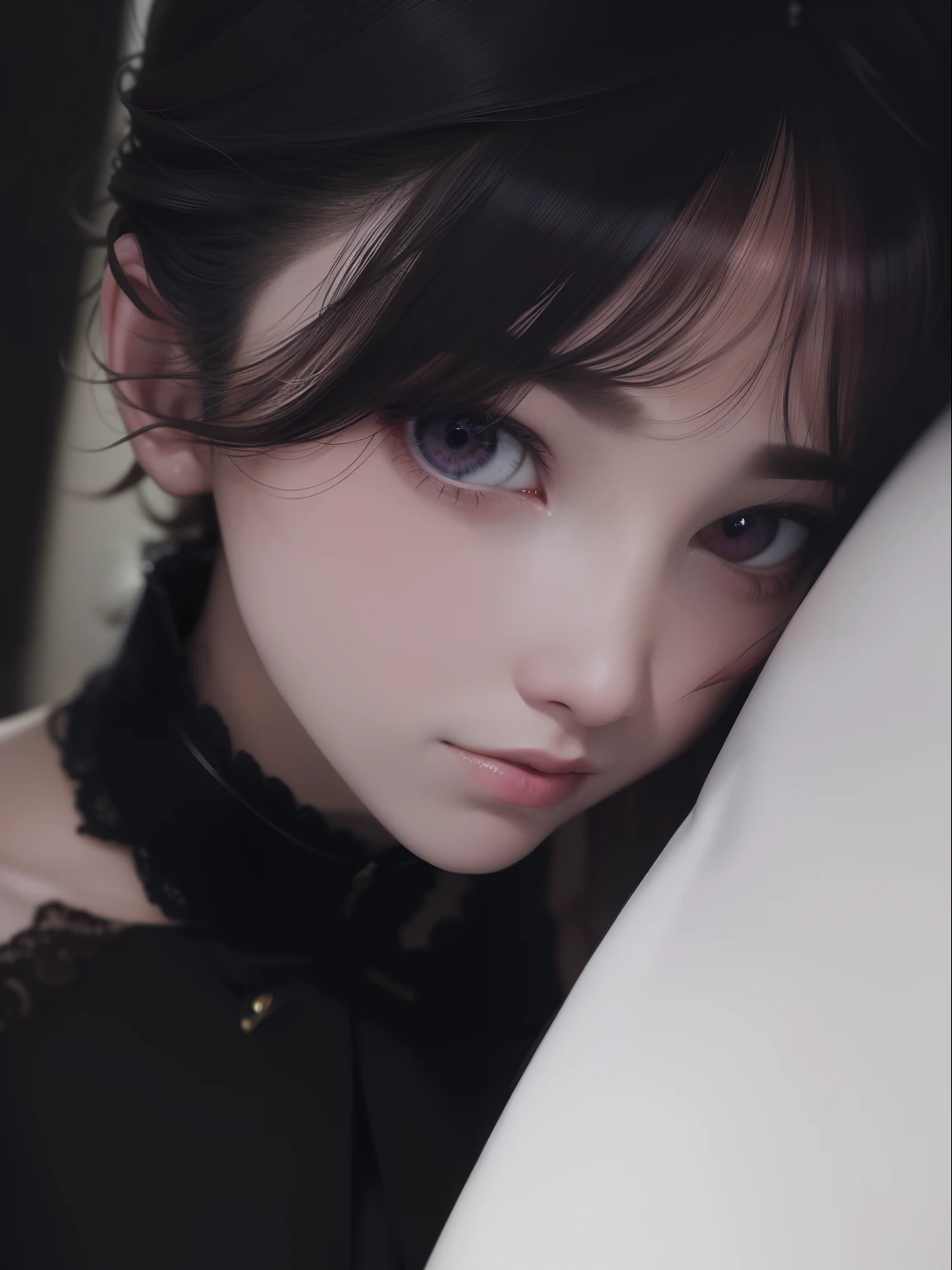 (short curls: 1.2), auburn hair, collar, (very fine CG 8k wallpaper), (very fine CG 8k wallpaper), (very delicate and beautiful), (masterpiece), (best quality: 1.0), (ultra high resolution: 1.0), (realism: 1.6)
