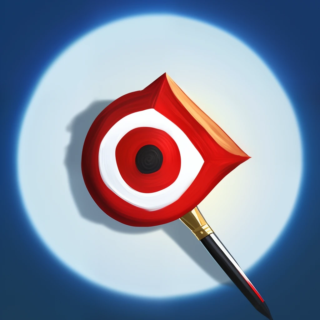 Awesome RPG icon of a target and a paintbrush overlapping each other, icon asset trending on artstation