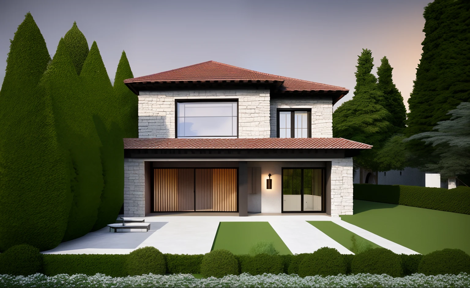 dvArchrustic style, house, photorealistic, hyperrealistic, 4k, shadows, depth, volumetric light, dramatic light, diffused light, unsaturated, low contrast, hdr, fine details, fine details, plants, , stone walls, iron elements