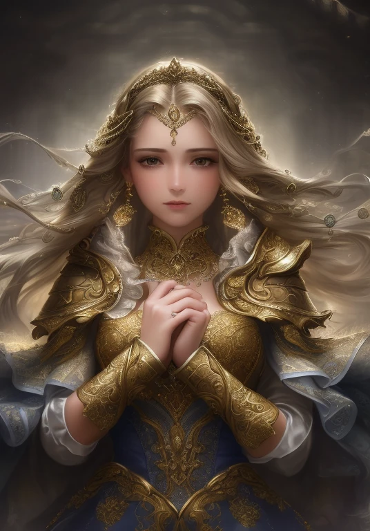 hand resting on her chest, (best quality:1.2, masterpiece:1.2), ultra high res, intricate detail, Exquisite details and textures, (1girl, solo), atmospheric perspective, upper body, detailed face, shiny skin, looking at viewer, slim body, (((beautiful background))), perfect lighting, (((front lighting)), physically-based rendering, natural skin texture, 24mm, 4k textures, soft cinematic light, hdr, intricate, elegant, highly detailed, sharp focus, ((((cinematic look)))), soothing tones, insane details, intricate details, hyperdetailed, low contrast, soft cinematic light, dim colors, exposure blend, hdr, faded, jacket