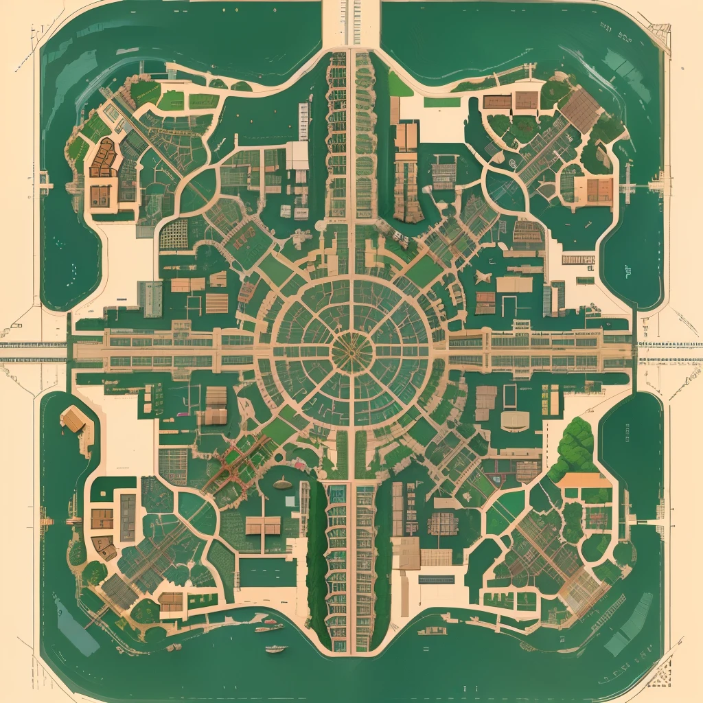 top view of a Victorian city map plans pixel game 2d