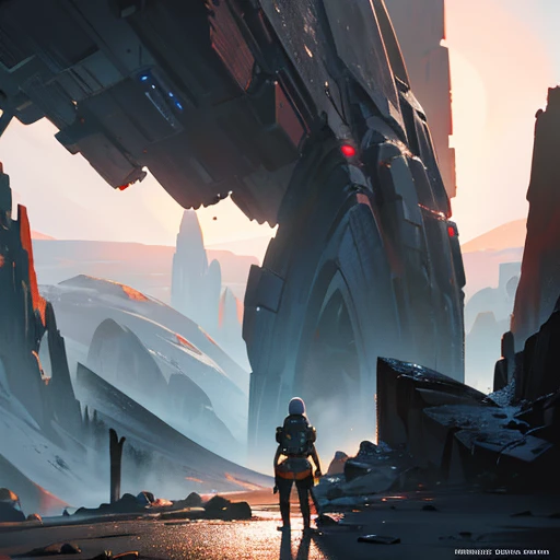 Highly detailed RAW color Photo,Rear Angle, Full Body, female space alien, wearing scarce clothings, bending over a rock, outdoor looking up at the moon, athletic body, big ass, (mountains:1.1), (sci-fi), 50mm wide angle lens, cinematic lighting, raytracing, alien landscape with giant structures, (highly detailed, hyperdetailed, intricate), cinematic scene like the film prometheus from the aliens franchise