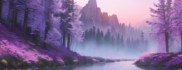 masterpiece, best quality, (very detailed CG Unity 8k wallpaper), (best quality), (best quality), (best illustration), (best shading), isometric 3D, octane rendering, ray tracing, very detailed, realistic lighting, masterpiece, high quality, beautiful graphics, purple tones, scene, night, mountains and forests, cartoon style