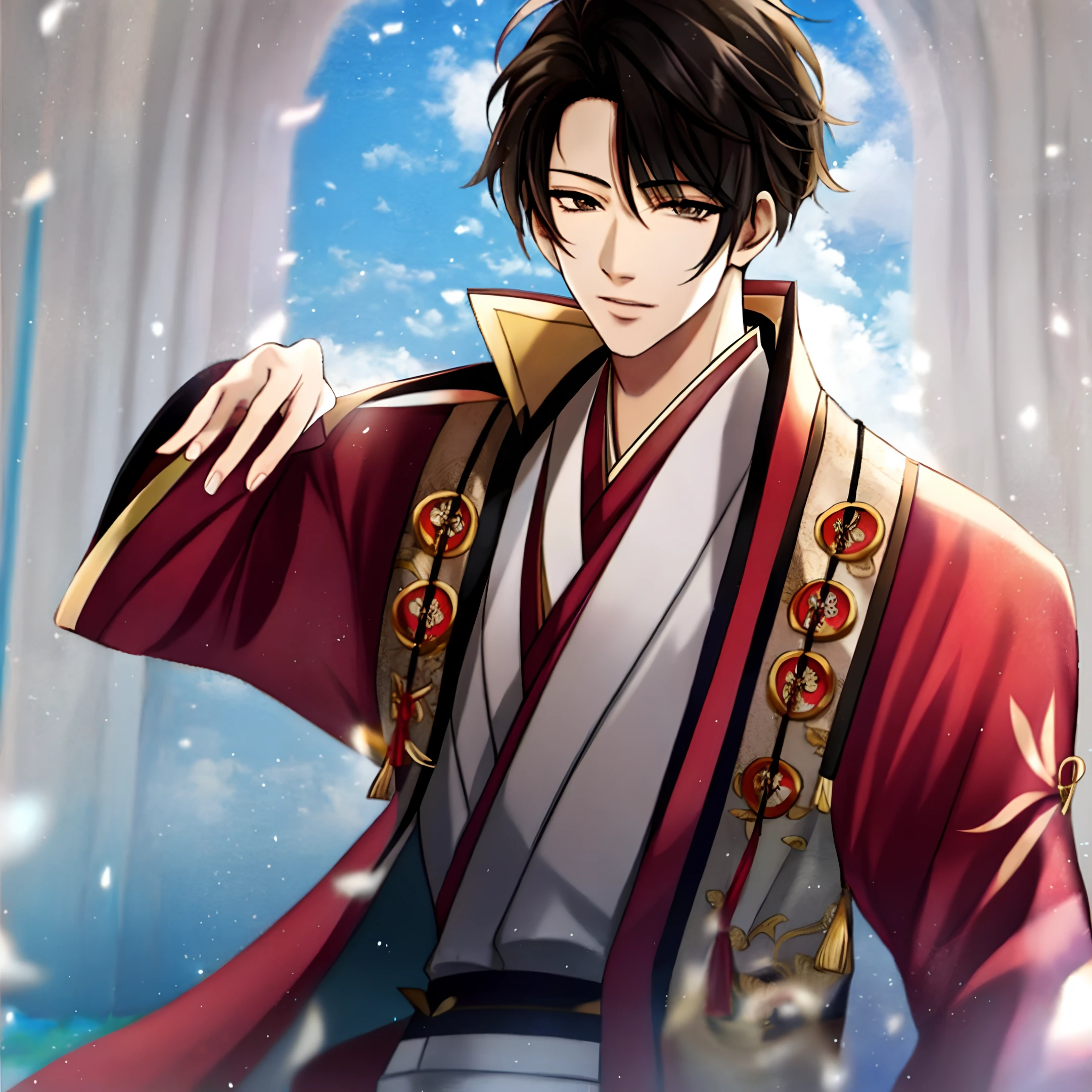 Asian guy, handsome, hanfu, detail,