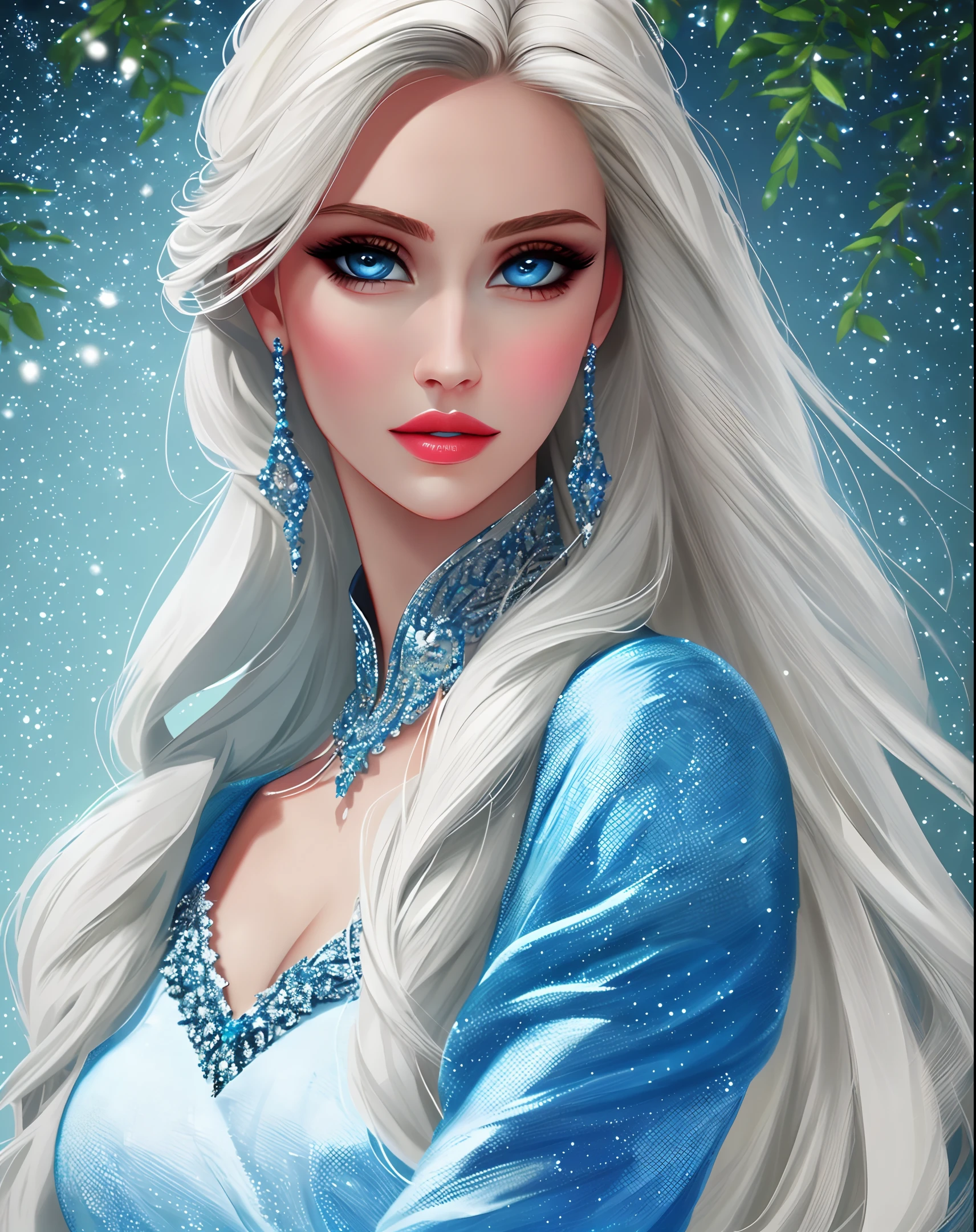 best quality, masterpiece, (elsa:0.8), upper body, blue eyes,