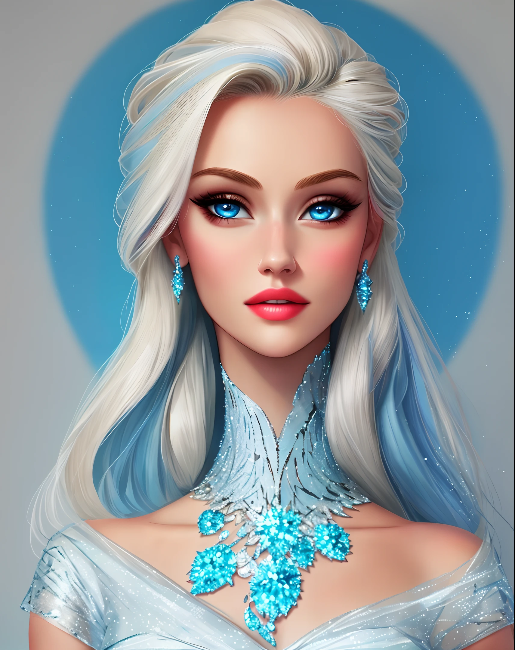 best quality, masterpiece, (elsa:0.8), upper body, blue eyes,