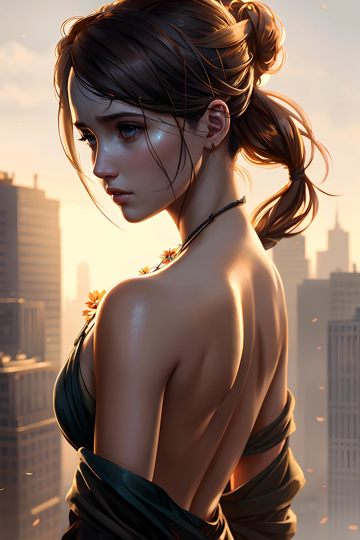 nude, modelshoot style, (extremely detailed CG unity 8k wallpaper), full shot body photo of the most beautiful artwork in the world, beautiful woman, (((Ellie Williams, The Last Of Us))), looking at viewer, professional majestic oil painting by Ed Blinkey, Atey Ghailan, Studio Ghibli, by Jeremy Mann, Greg Manchess, Antonio Moro, trending on ArtStation, trending on CGSociety, Intricate, High Detail, Sharp focus, dramatic, photorealistic painting art by midjourney and greg rutkowski