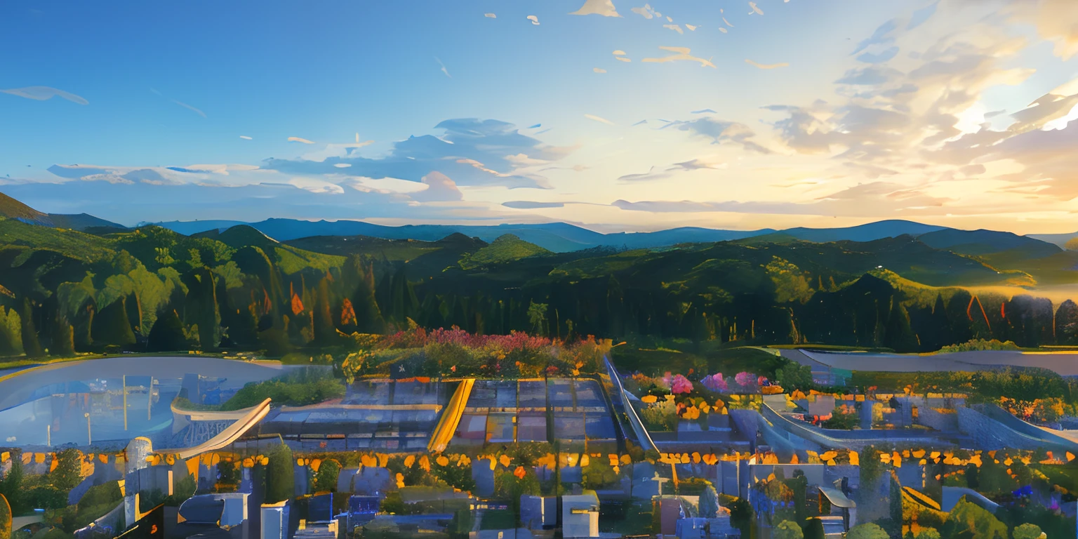 masterpiece, best quality, high quality, highly detailed CG unified 8k wallpaper, exquisite landscape painting, award-winning photography, blurred background, depth of field, HDR, flowers, color difference, photo realism, very detailed, trend on artstation, CGSociety trend, complex, high detail, drama, high quality, extremely detailed CG unified 8k, exquisite architecture, exquisite greenhouse, color unification, master work, real shot, clear photography