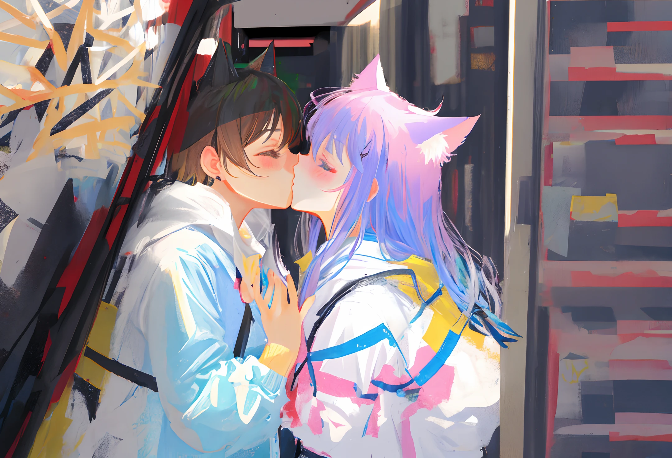 skin cat ears kiss