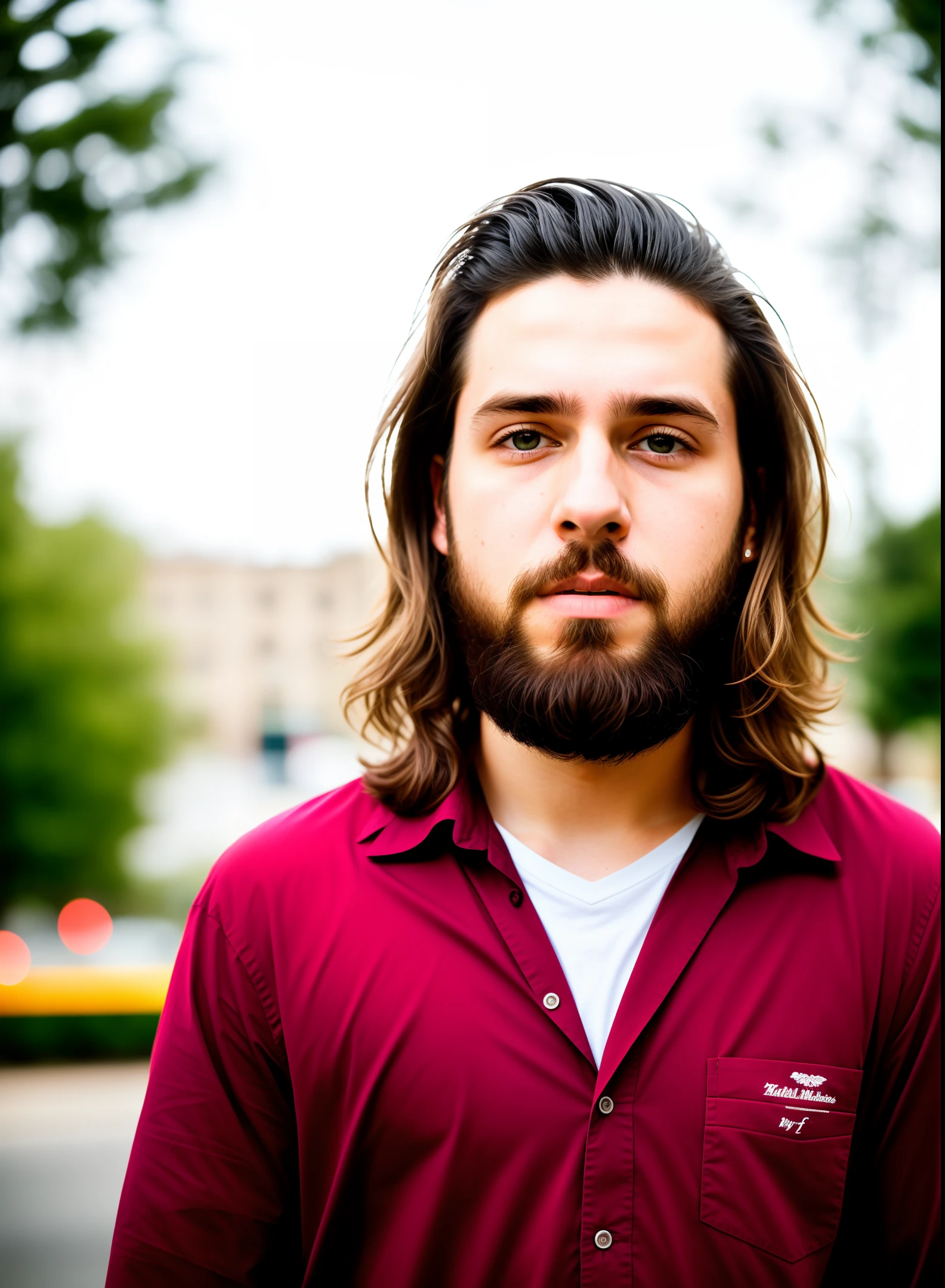 RAW photo, close-up portrait of a 22-year-old boy, long hair, pale face, (dark circles), (dark circles), (thin) hair, (crazy), (crazy), (crazy), (crazy), (crazy), (crazy), (beard), (drug addict),
(The background is a campus), (HD detail skin: 1.2), 8k Ultra HD, DSLR, soft light, high definition, movie particles, Fujifilm XT3,