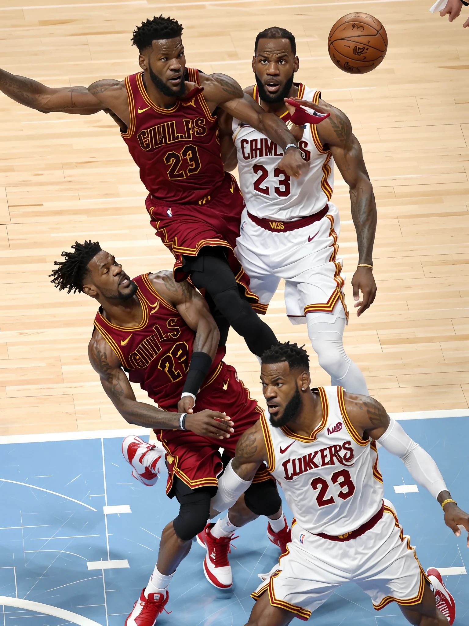 Jimmy Butler knocked LeBron James violently in the NBA finals