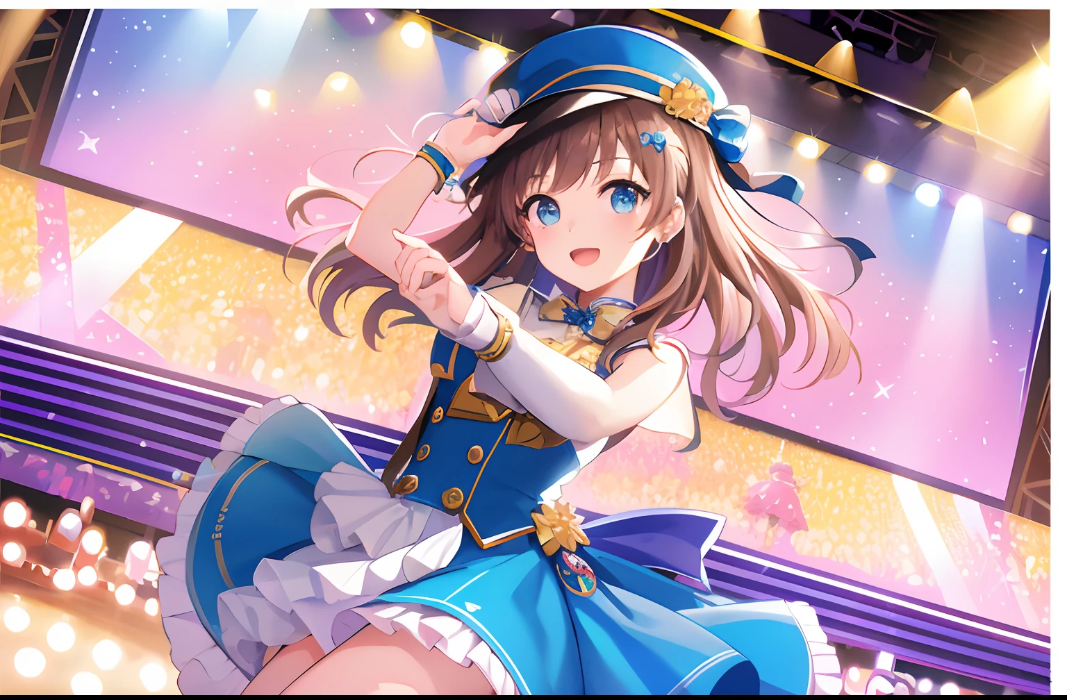 2. Anime girl in a blue dress and a blue hat, high level of detail, official artwork, anime cute art style, anime lolita, 8k! animated illustration