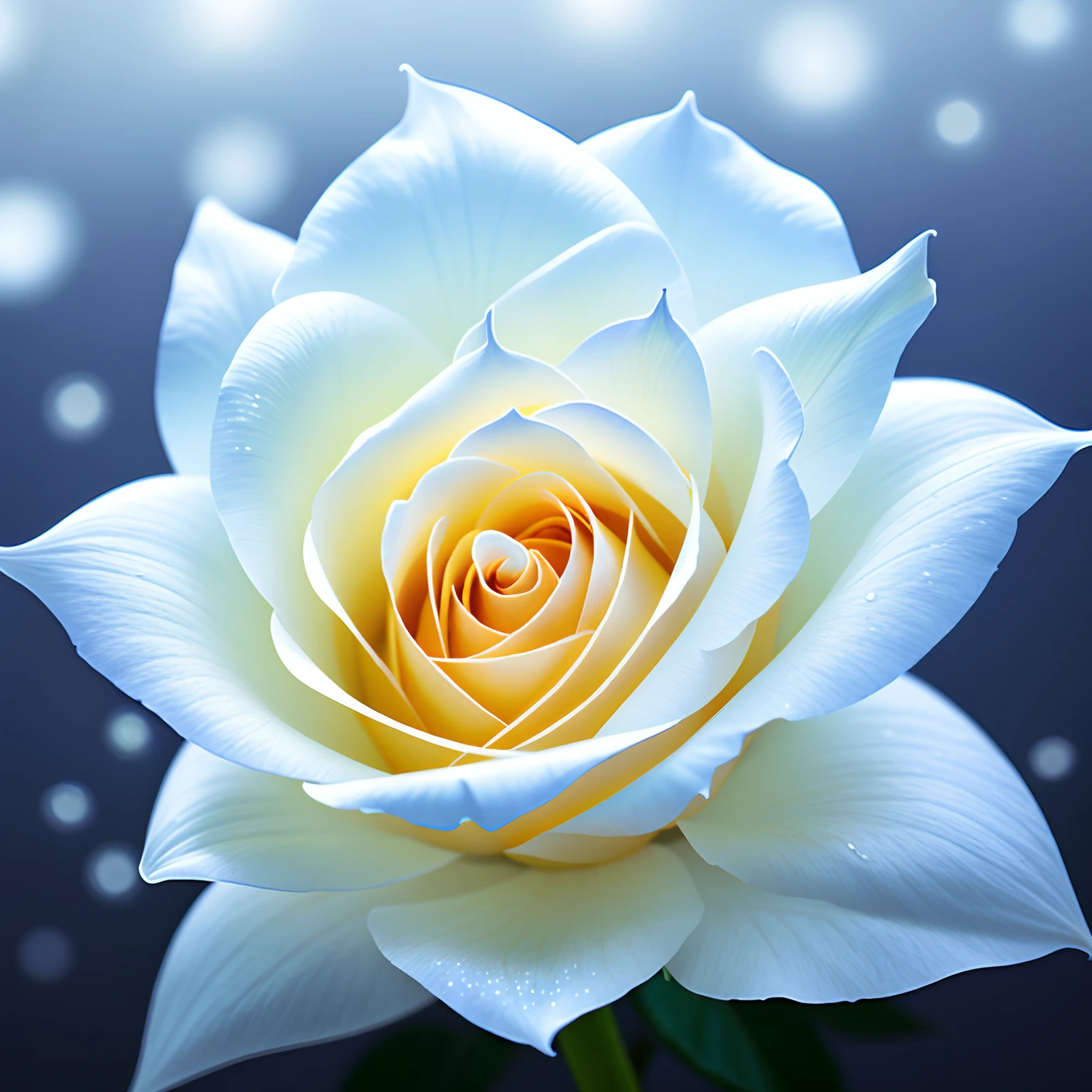 white rose buds , super transparent, holy light, beautiful spectral light, petals glowing, flashing, dark background, drops of transparent light, reflective light, bright, light streaming in, optics, portrait profile, sharp focus, magical, intricate, ultra-realistic, fantasy, composition, light, trend on artstation, pearl, patronus cloud of silvery vapor, corrosive enveloping ray family, 8k, ureal ar 23v4 uplight