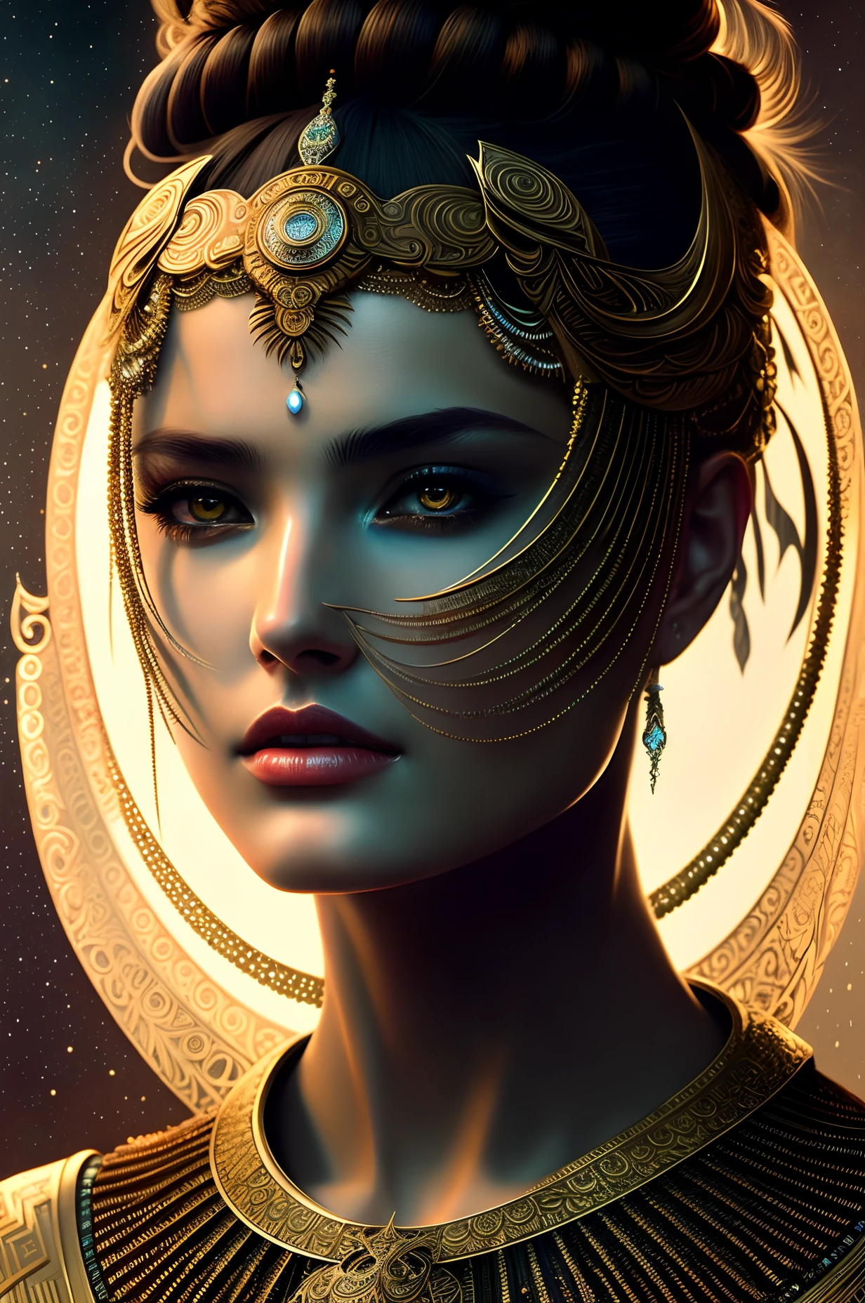 Waist high Portrait of an exotic beautiful caucasian woman wearing trendy clothing at a beach, perfect detailed face, detailed symmetric hazel eyes with circular iris, realistic, stunning realistic photograph, 3d render, octane render, intricately detailed, cinematic, trending on artstation, Isometric, Centered hipereallistic cover photo, awesome full color, hand drawn, dark, gritty, mucha, klimt, erte 12k, high definition, cinematic, neoprene, behance contest winner, portrait featured on unsplash, stylized digital art, smooth, ultra high definition, 8k, unreal engine 5, ultra sharp focus, intricate artwork masterpiece, ominous, epic, TanvirTamim, trending on artstation, by artgerm, h. r. giger and beksinski, highly detailed, vibrant