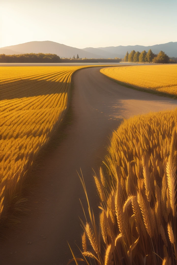 ((masterpiece)) wheat field,twilight