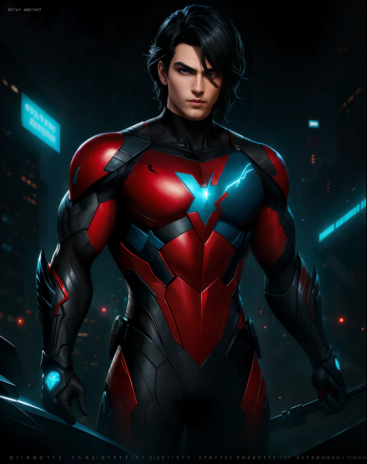 (Award Winning Digital Artwork:1.3) of (Sketch:1.3),(Energetic:1.3) nightwing, EmmaRob,CGSociety,ArtStation,(Saturated:1.3),(close portrait:1.3),(Feminine:1.4),(beautiful:1.4),(attractive:1.3),handsome,calendar pose,perfectly detailed eyes,studio lighting,thematic background, Black And Red Suite, Masked,