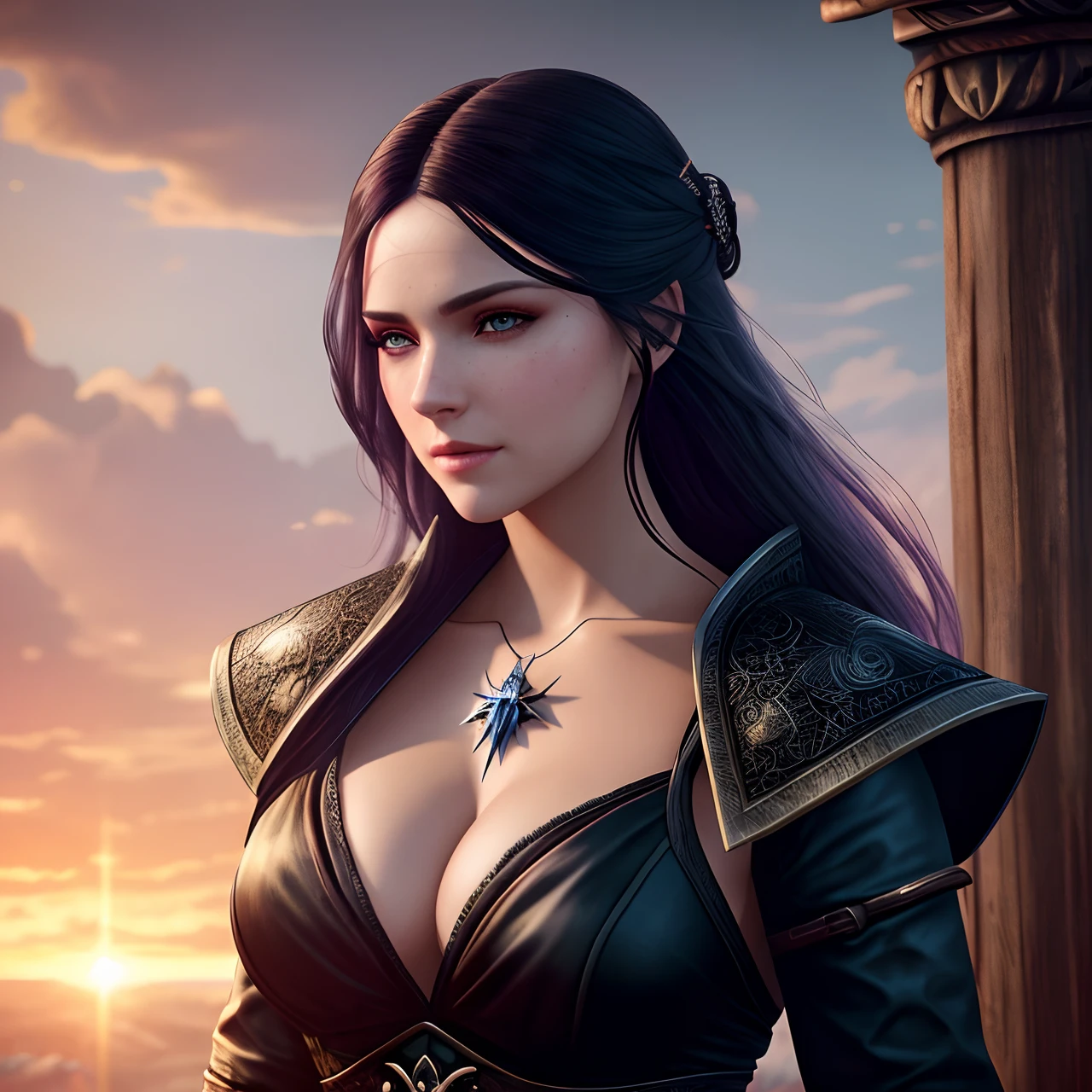 photo of a yennifer of vengerburg, witcher 3, clear skin, long dark hair, purple eyes, attractive lips,
stunningly beautiful woman, sexy sorceress robes, posing like a professional model, feminine form,
big breasts, cleavage, sexy midriff, stunningly gorgeous, flirty and playful,
film photography, extreme detail, 4k, ultra hd, Anna Dittmann, hyperrealism, trending on artstation, polished, photorealistic, backlight, hair light, 8k ultra hd.