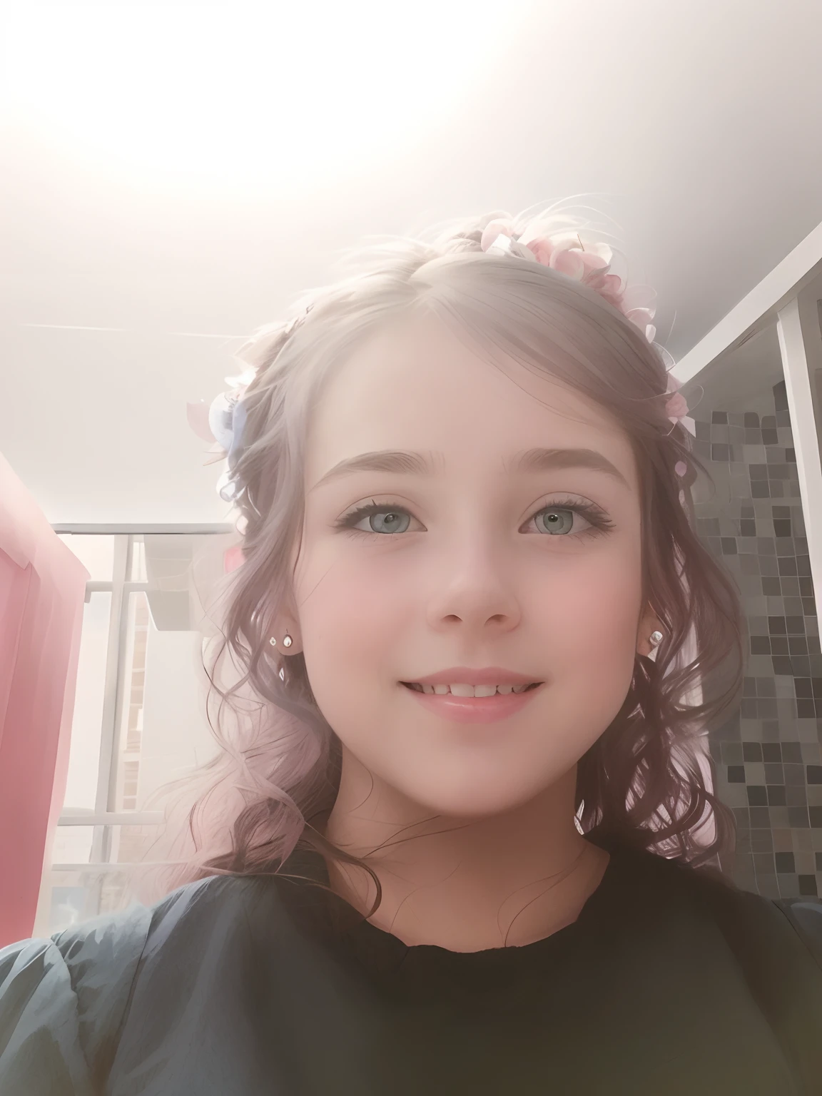 (exquisitely drawn), ultra-detailed, best quality, (dynamic angle),(1girl),(cute:1.3) smile, (pink:1.2|blue) dress,
(flowing hair), (adorable face),(bright eyes),(soft lighting), (vibrant),(pastel colors),(depth of field),
(petals),(butterflies), (magical atmosphere).