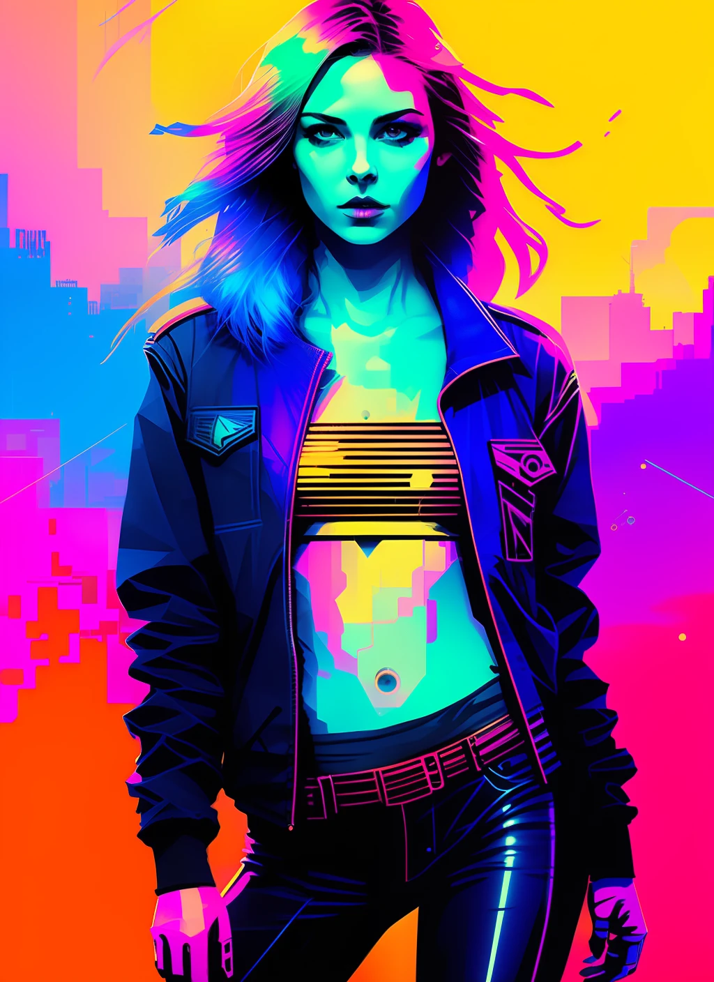 snthwve style nvinkpunk drunk beautiful woman like sandman nonsense, (hallucinating colorful soap bubbles), Jeremy Mann, Sandra Chevrier, Dave McKean and Richard Avedon and Maciej Kutsiara, punk rock, tank girl, high detail, 8k