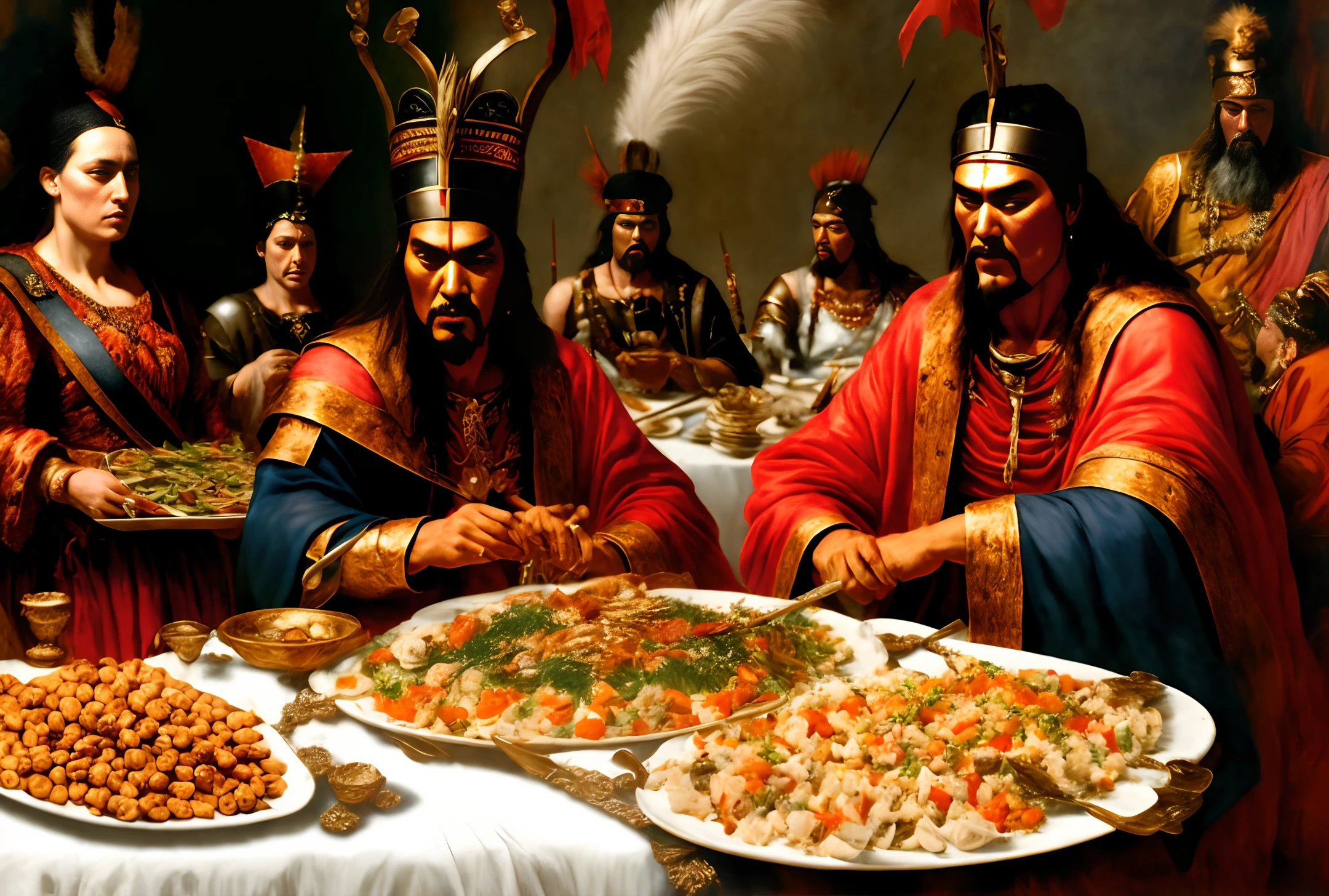 Attila the Hun at a feast celebrating his latest marriage