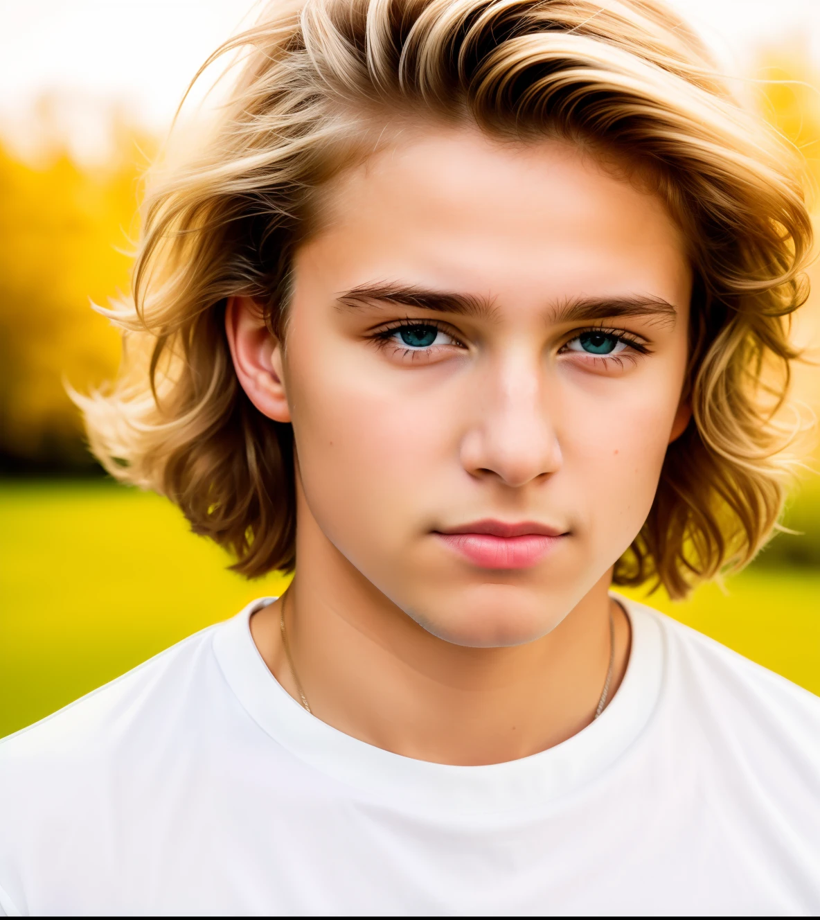 A yellowed photo, RAW photo, (HD detail skin: 1.2), 8k Ultra HD, DSLR, soft light, high definition, movie particles, Fujifilm XT3, blond hair, brown pupils, a young man,